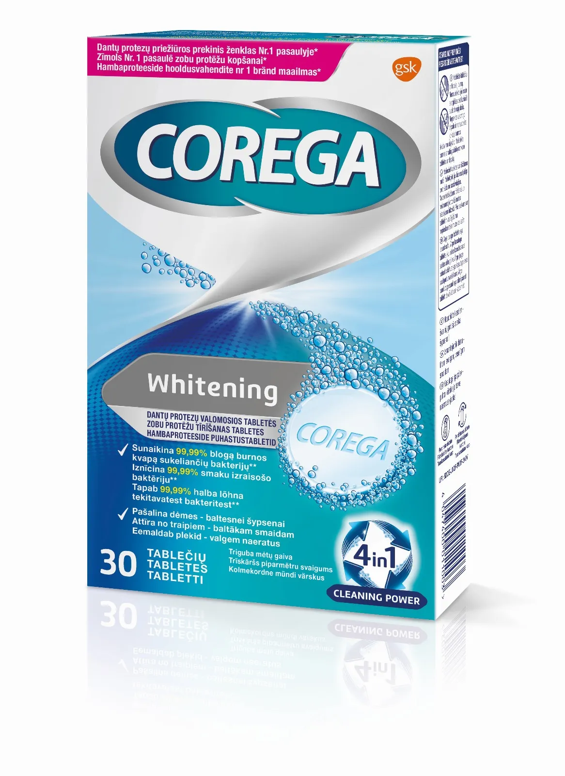 COREGA® Dental White tabletes, 30 gab. - Produkta attēls 