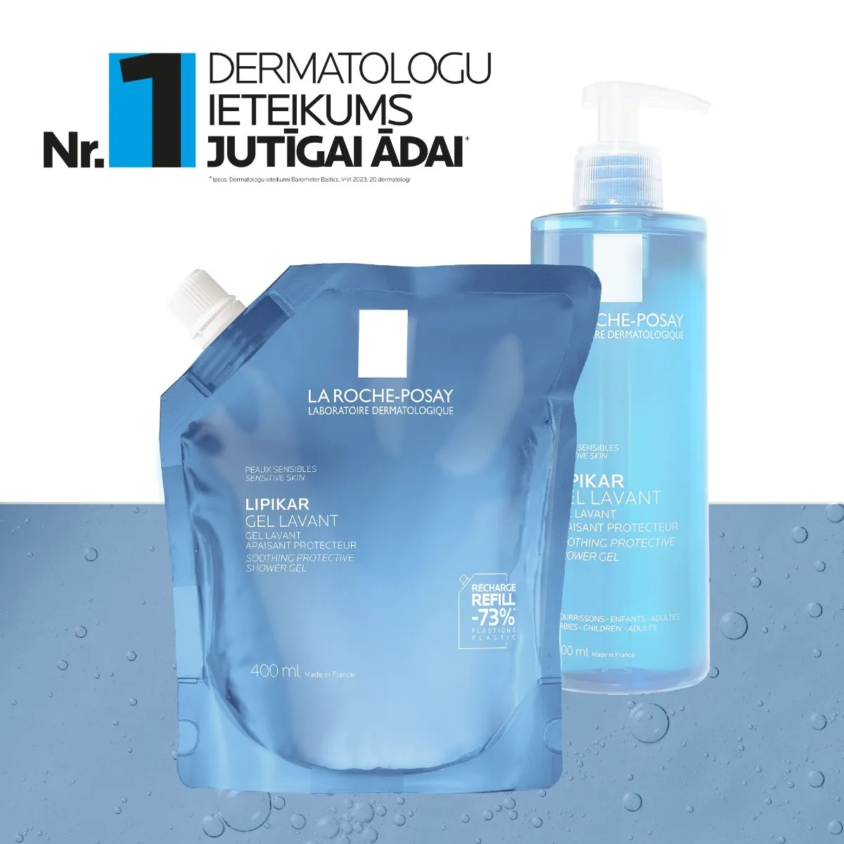 LA ROCHE-POSAY Lipikar Gel Lavant Refill dušas želeja, 400 ml - Produkta attēls 4