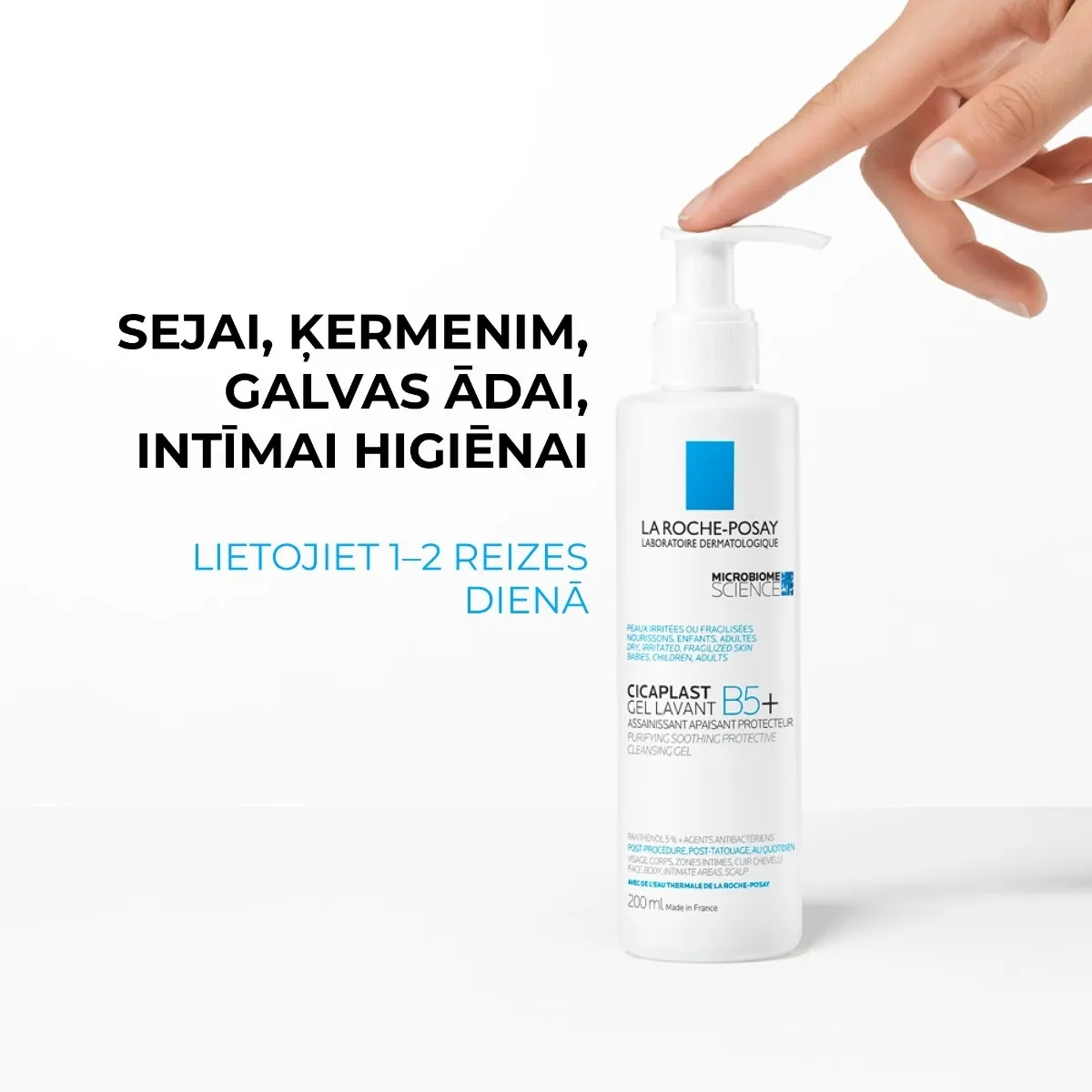 LA ROCHE-POSAY Gel Lavant B5 attīrošs gēls, 200 ml - Produkta attēls 6