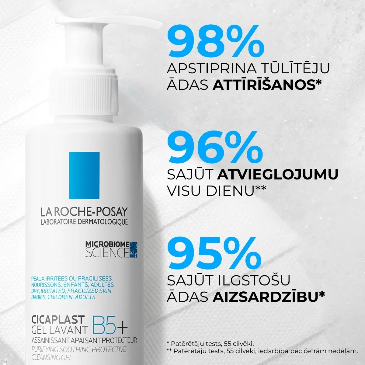 LA ROCHE-POSAY Gel Lavant B5 attīrošs gēls, 200 ml - Produkta attēls 3