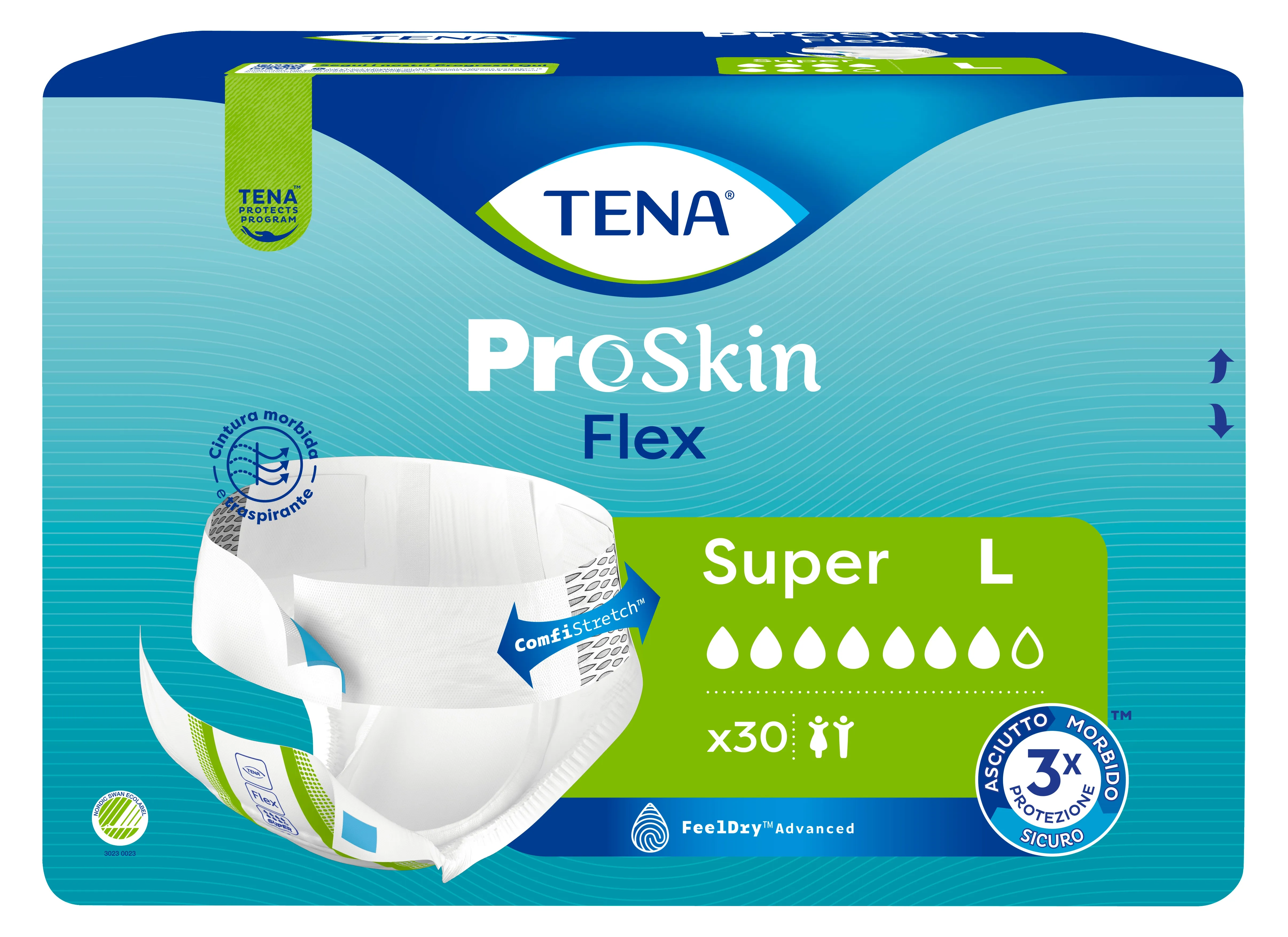 TENA Flex Super jostiņbikses L izmērs, 30 gab. - Produkta attēls 