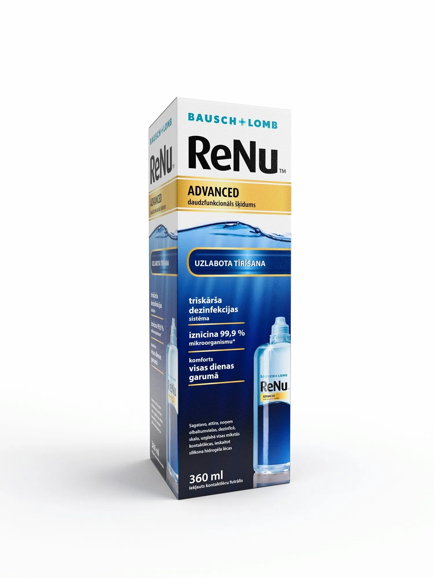 RENU Advanced kontaktlēcu kopšanas šķīdums, 360 ml - Produkta attēls 