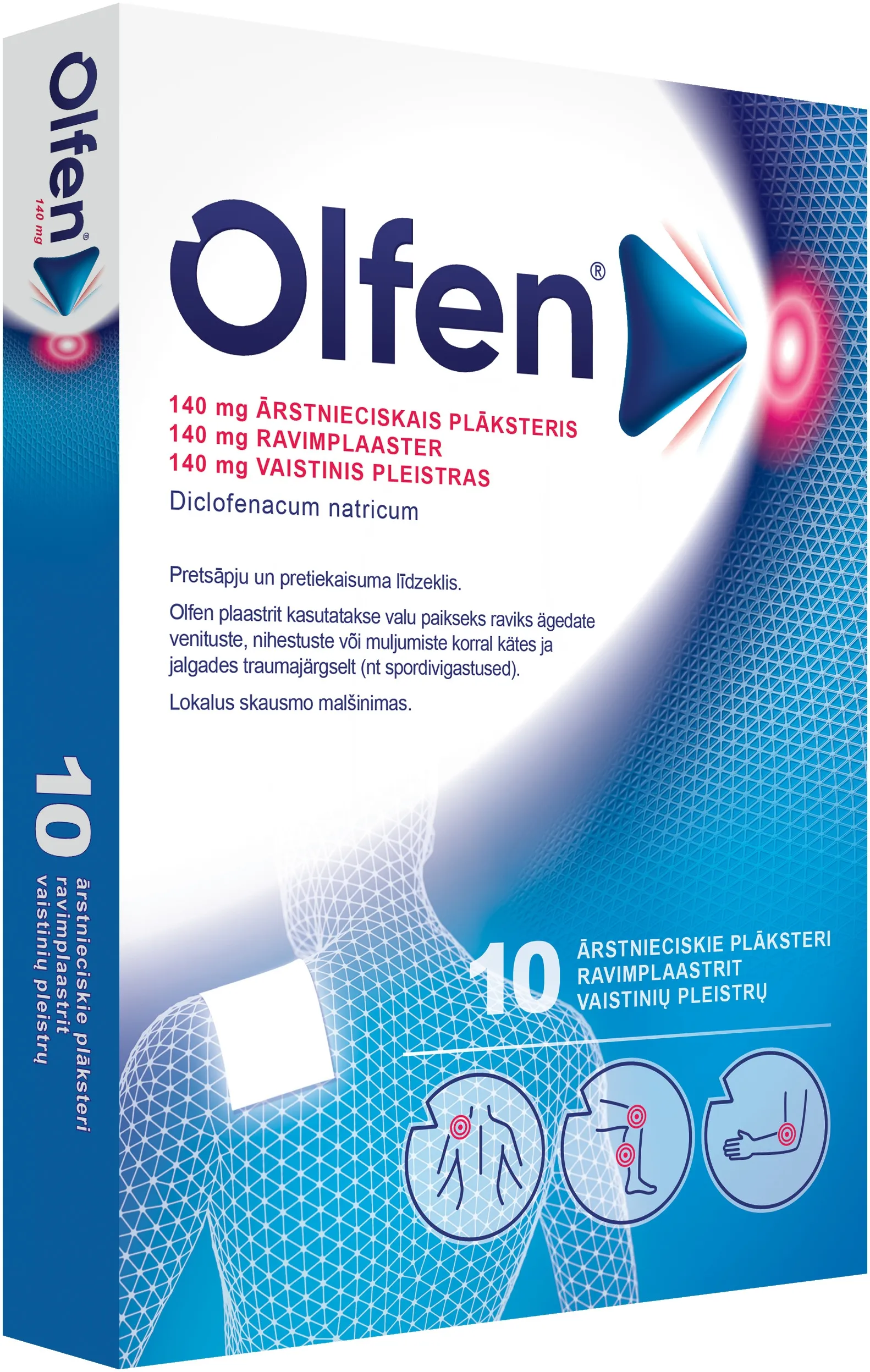 OLFEN 140 mg ārstnieciskie plāksteri, 10 gab. - Produkta attēls 