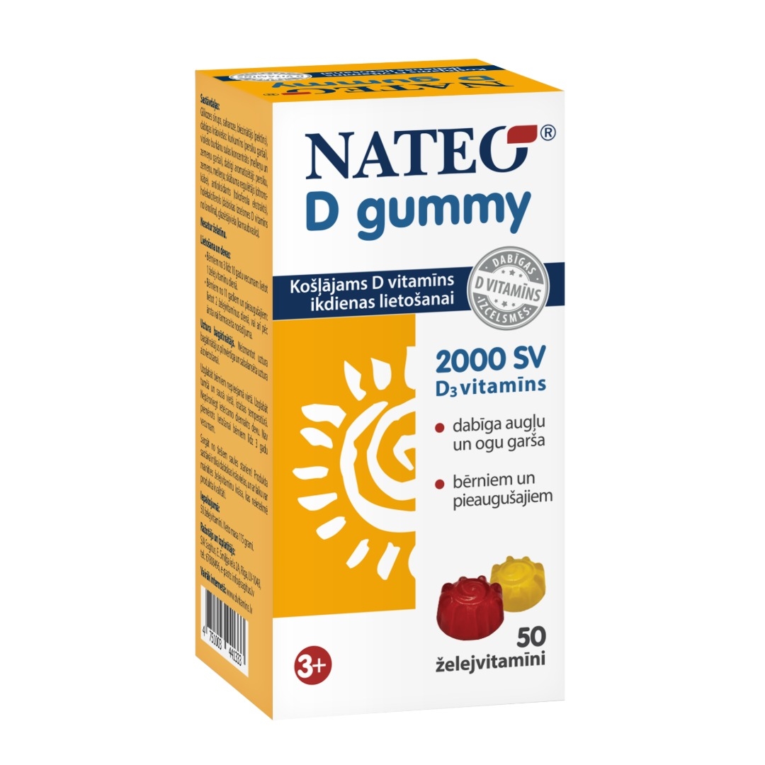 NATEO D Gummy 2000 želejvitamīni, 50 gab. - Produkta attēls 3