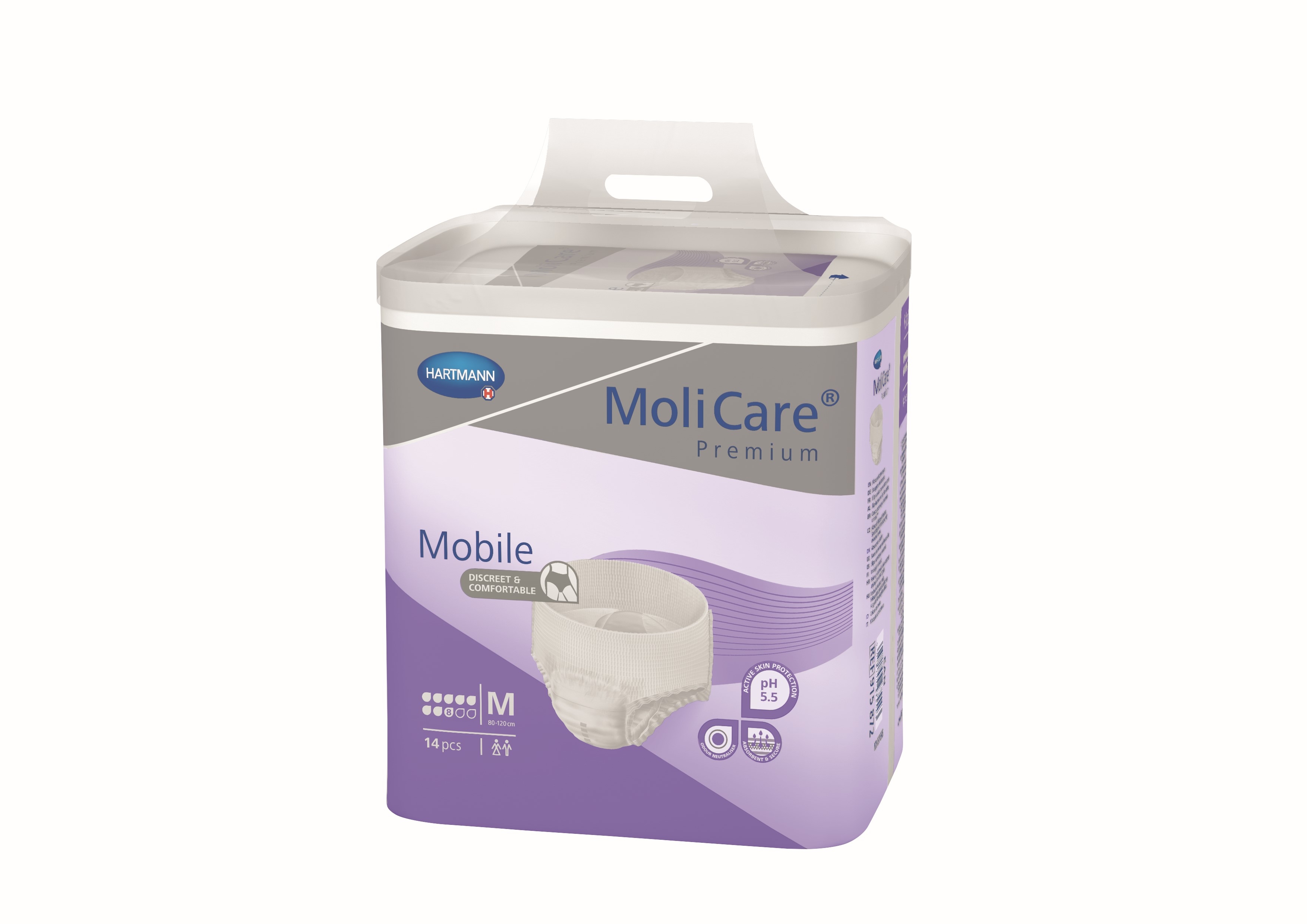MOLICARE Premium Mobile bikses (M izmērs,8 lāses), 14 gab - Produkta attēls 
