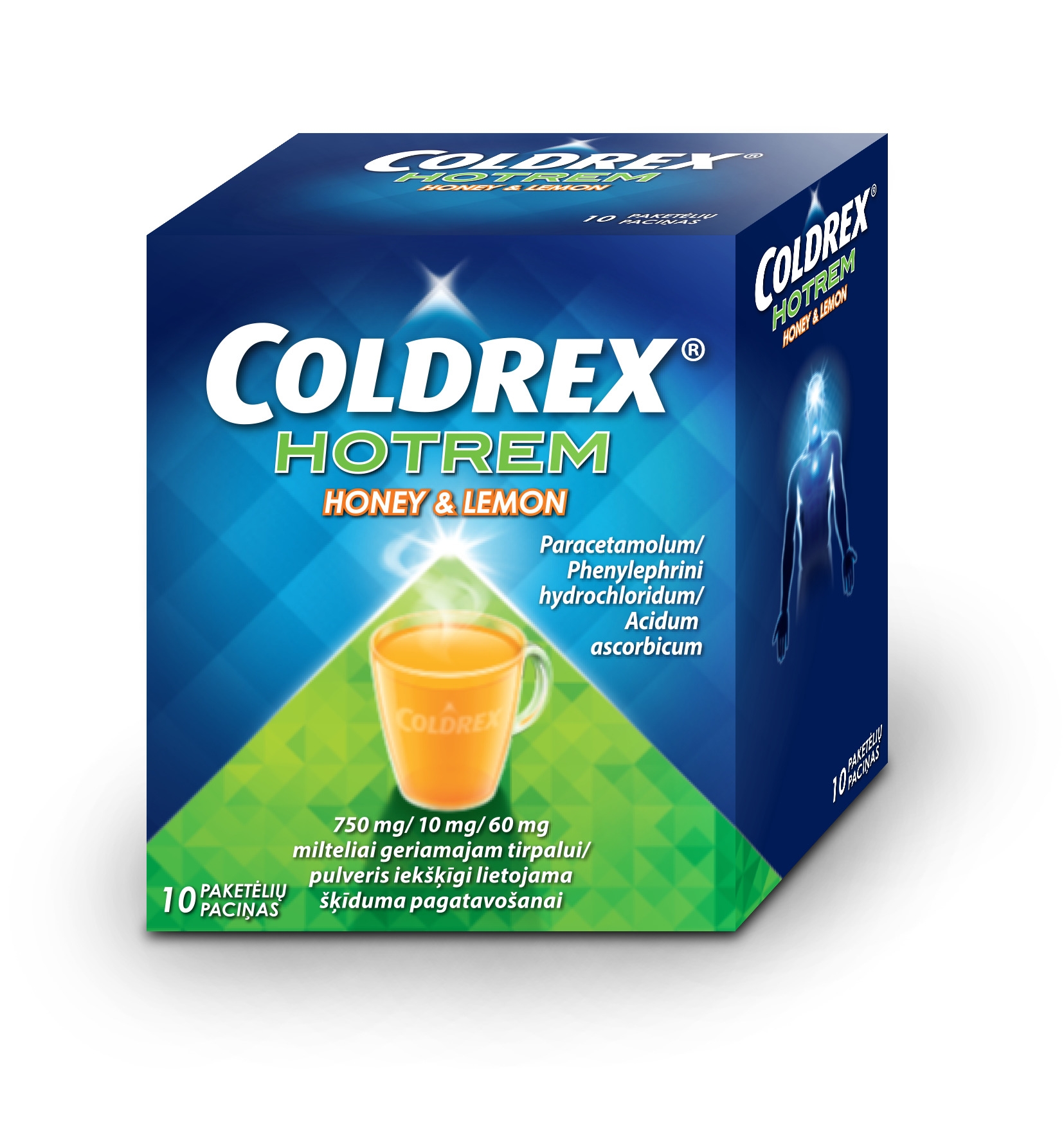 COLDREX Hotrem Honey&Lemon paciņas, 10 gab. - Produkta attēls 