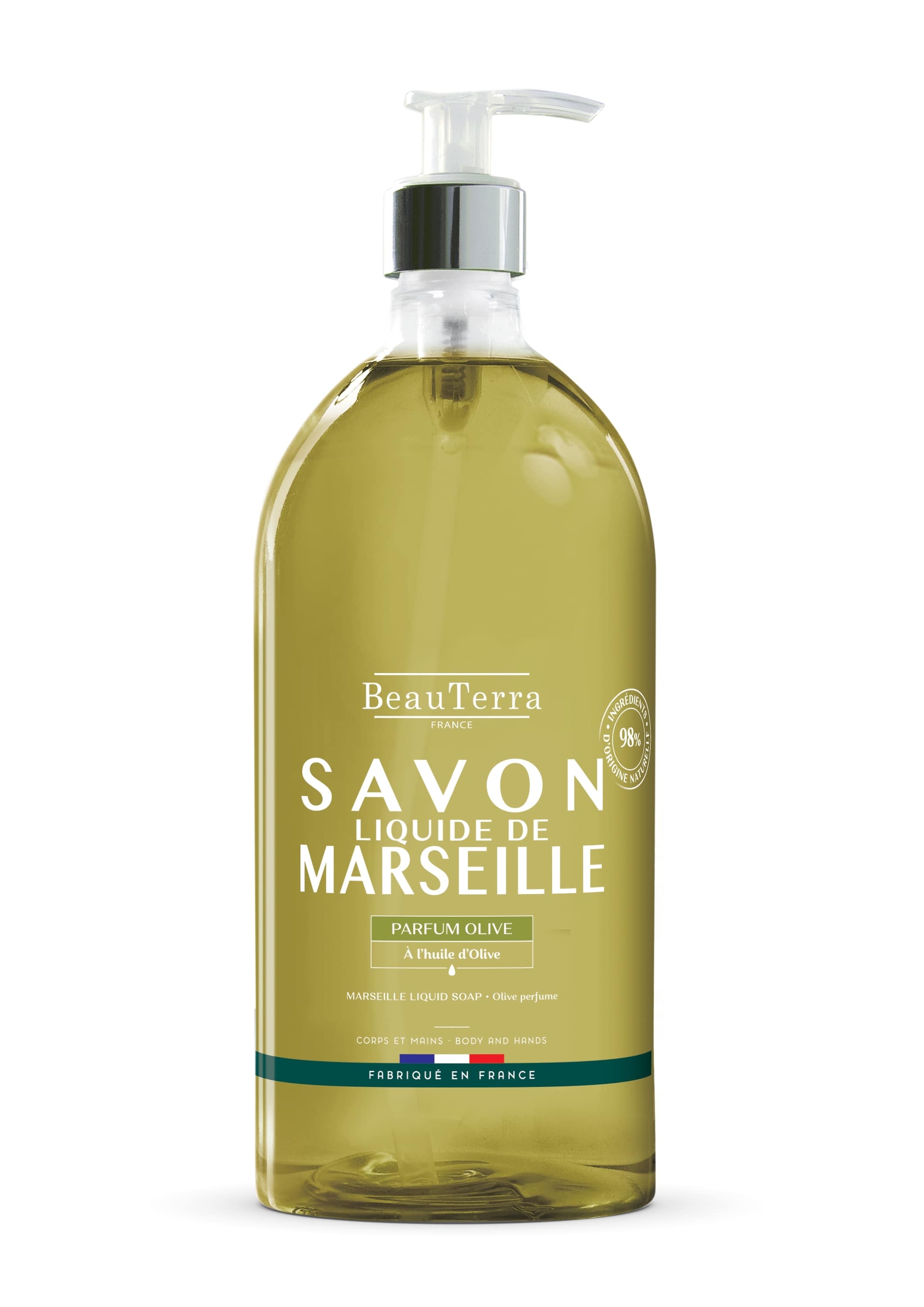 BEAUTERRA olīvu Marseļas škidrās ziepes, 1 L - Produkta attēls 