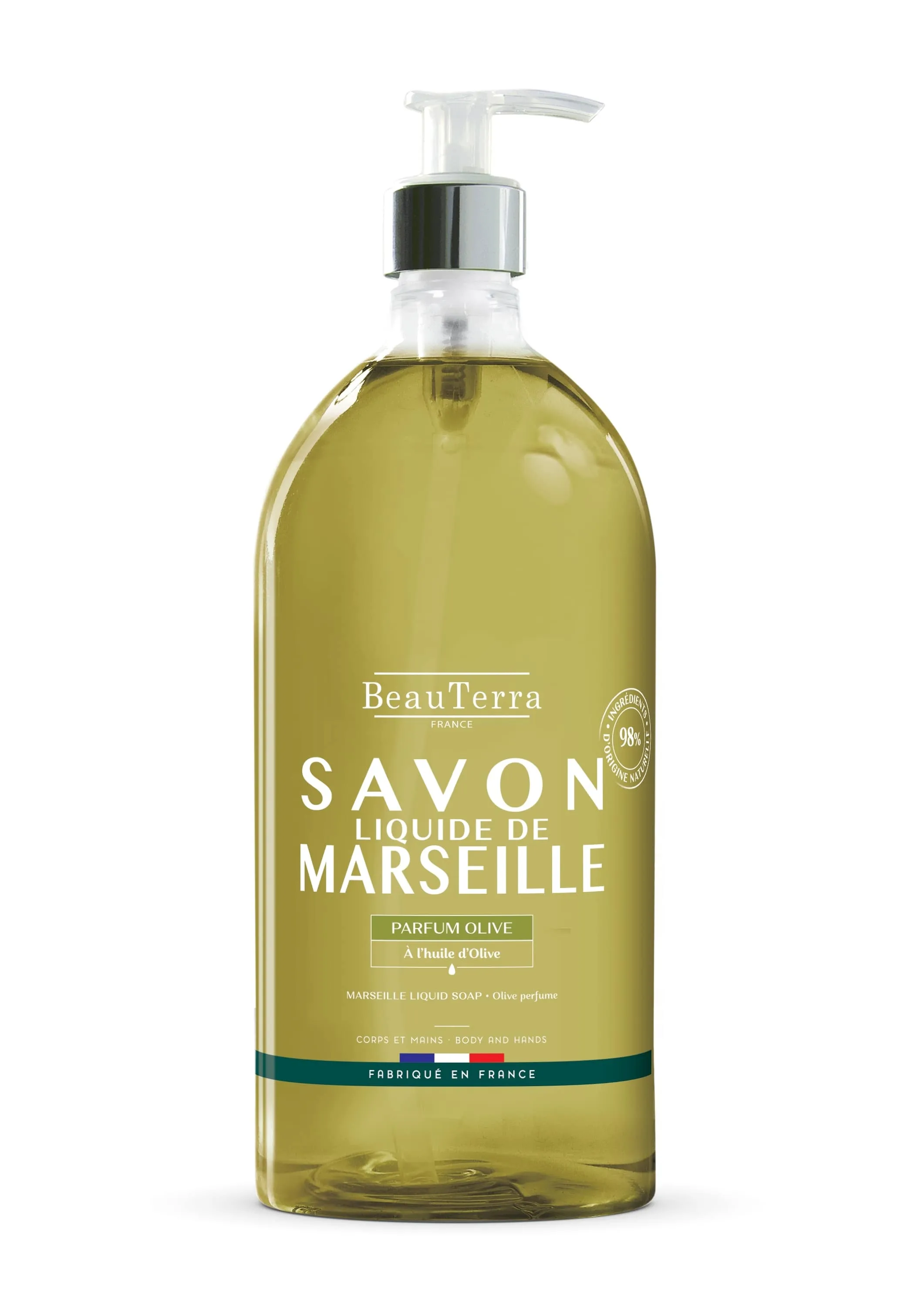 BEAUTERRA olīvu Marseļas škidrās ziepes, 1 L - Produkta attēls 