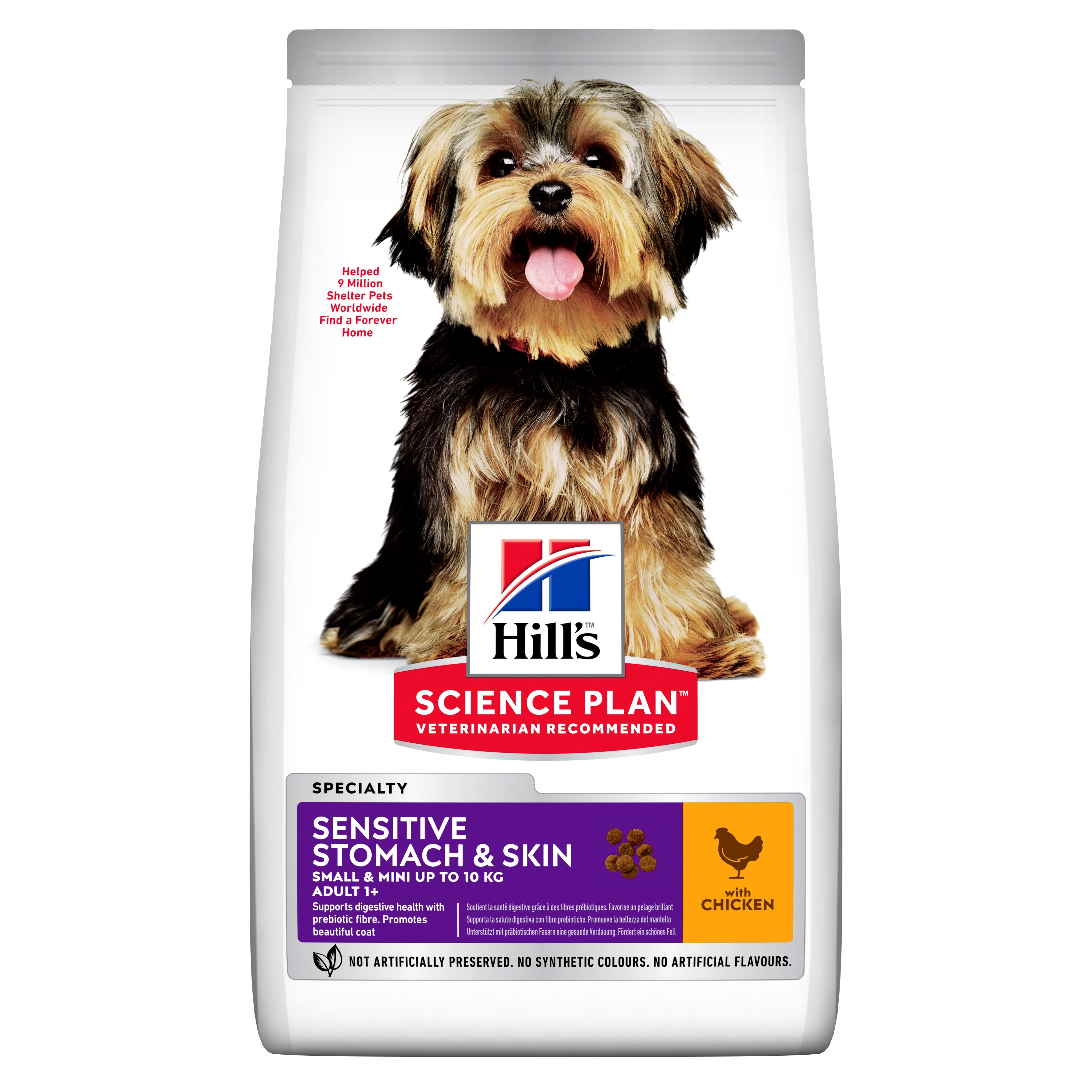 Hills suņu sausā b. Sensitive Stomach&Skin mazām šķirnēm vista 3kg - Produkta attēls 