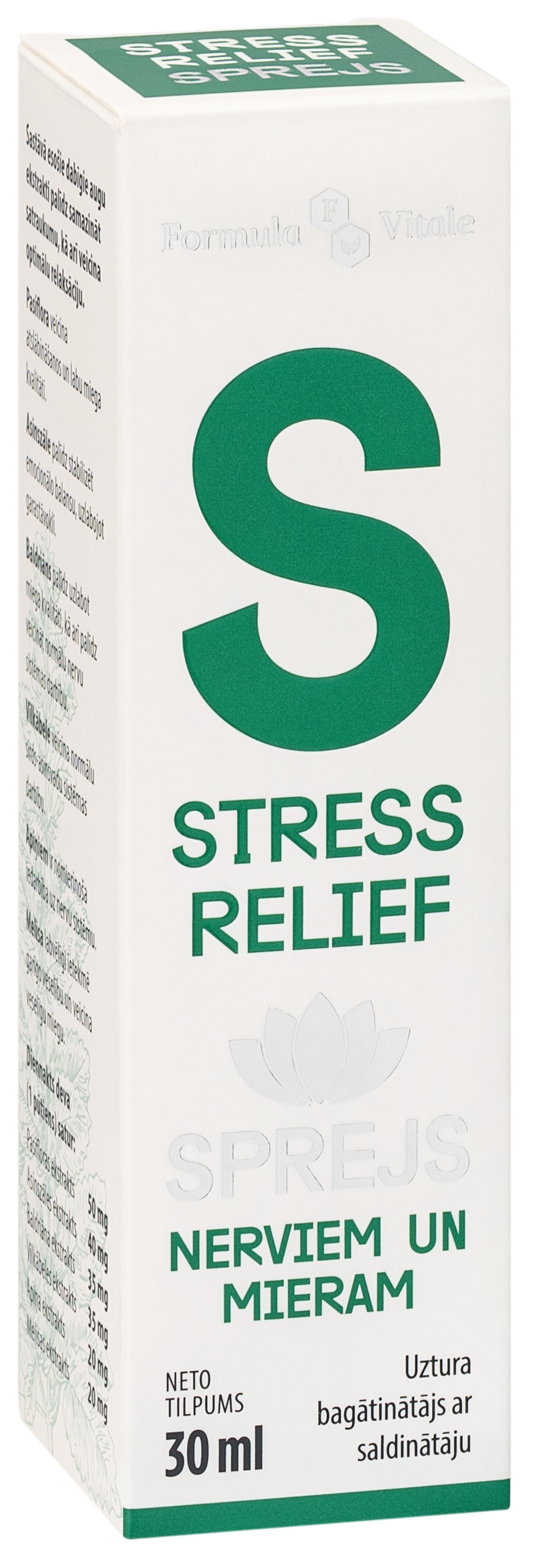 FORMULA VITALE Stress Relief sprejs, 30ml - Produkta attēls 