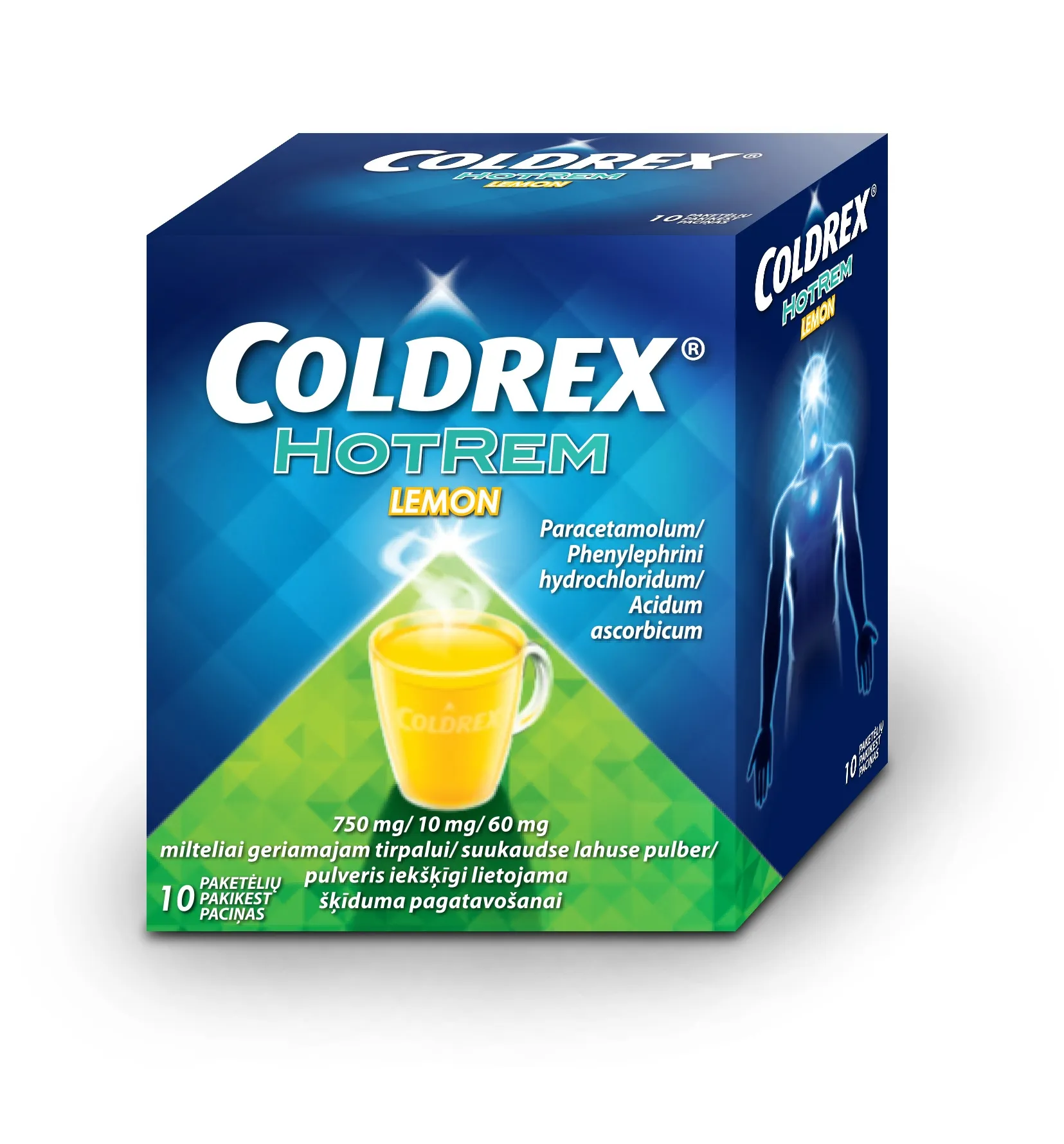 COLDREX Hotrem Lemon + Vitamin C pulveris, 10 gab. - Produkta attēls 