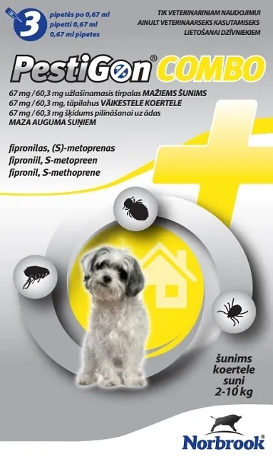 PESTIGON COMBO  67MG/60.3MG ŠĶĪD SUŅIEM (2-10KG) N3 - Produkta attēls 