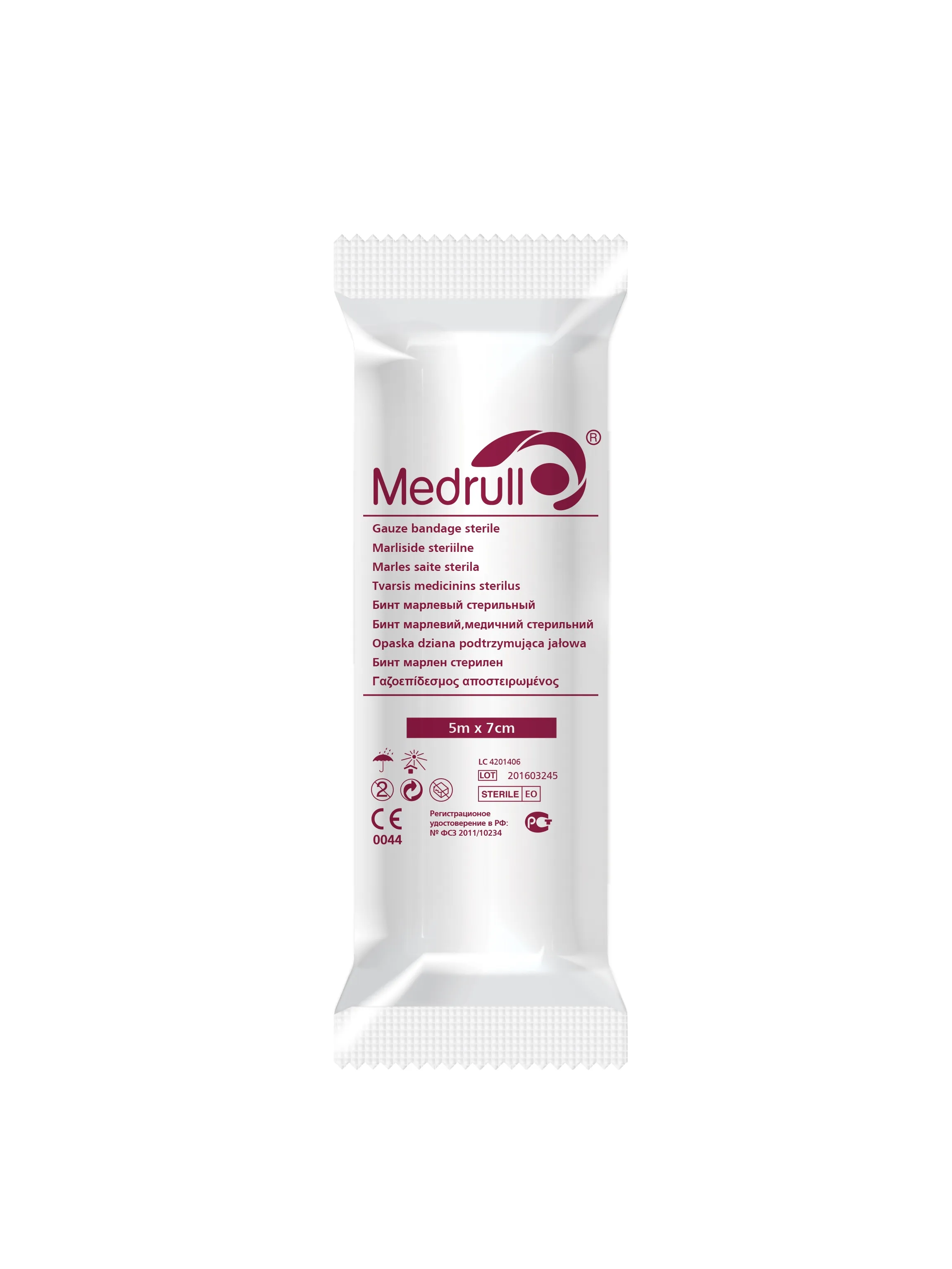 MEDRULL Saite marles sterila, 5 m x 7 cm - Produkta attēls 