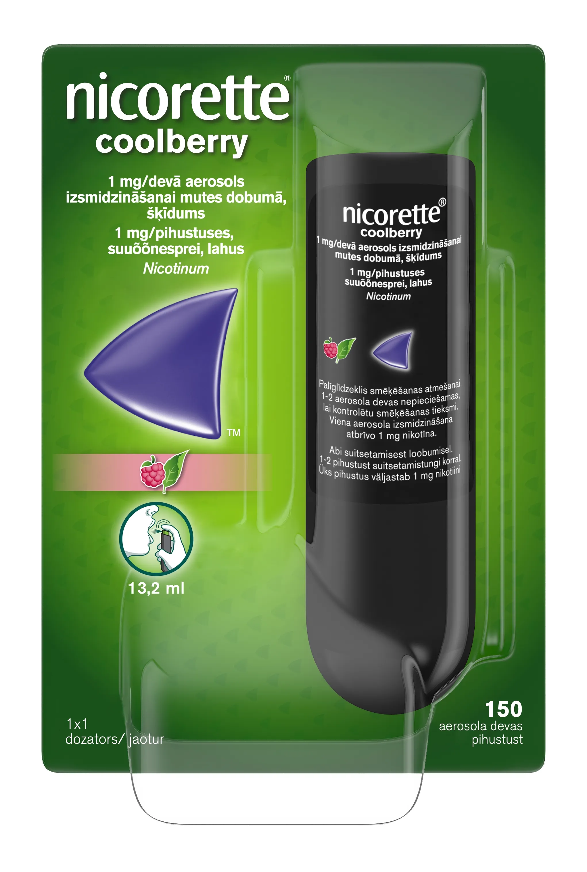 NICORETTE Coldberry 1 mg/ devā aerosols, 150 devas - Produkta attēls 6