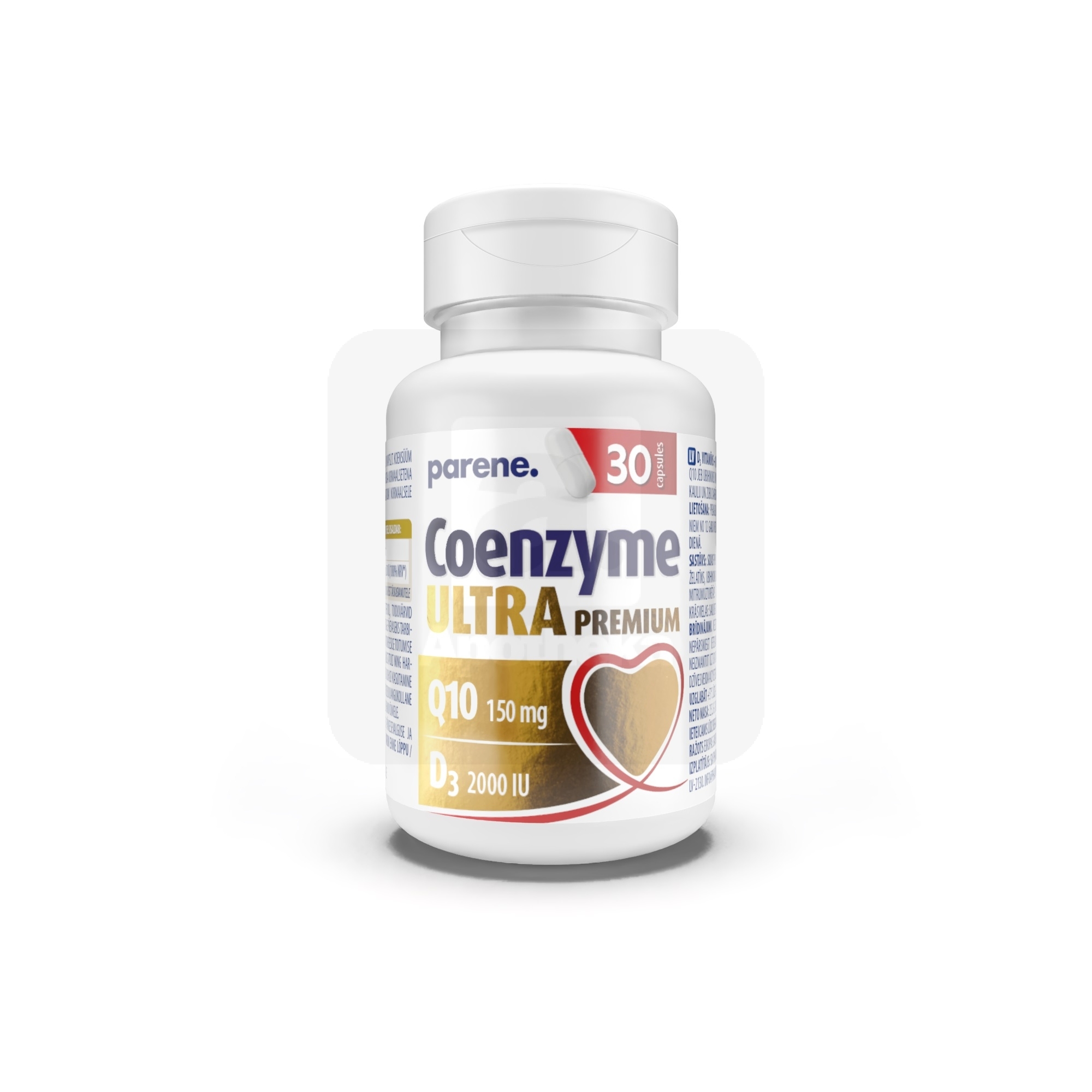 PARENE Coenzyme Ultra Premium Q10 150 mg kapsulas, 30 gab - Produkta attēls 