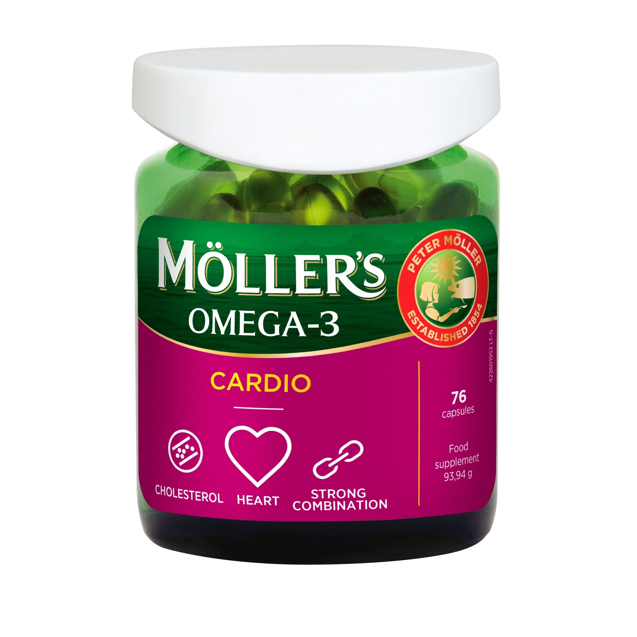 MOLLERS Omega-3 Cardio kapsulas, 76 gab. - Produkta attēls 