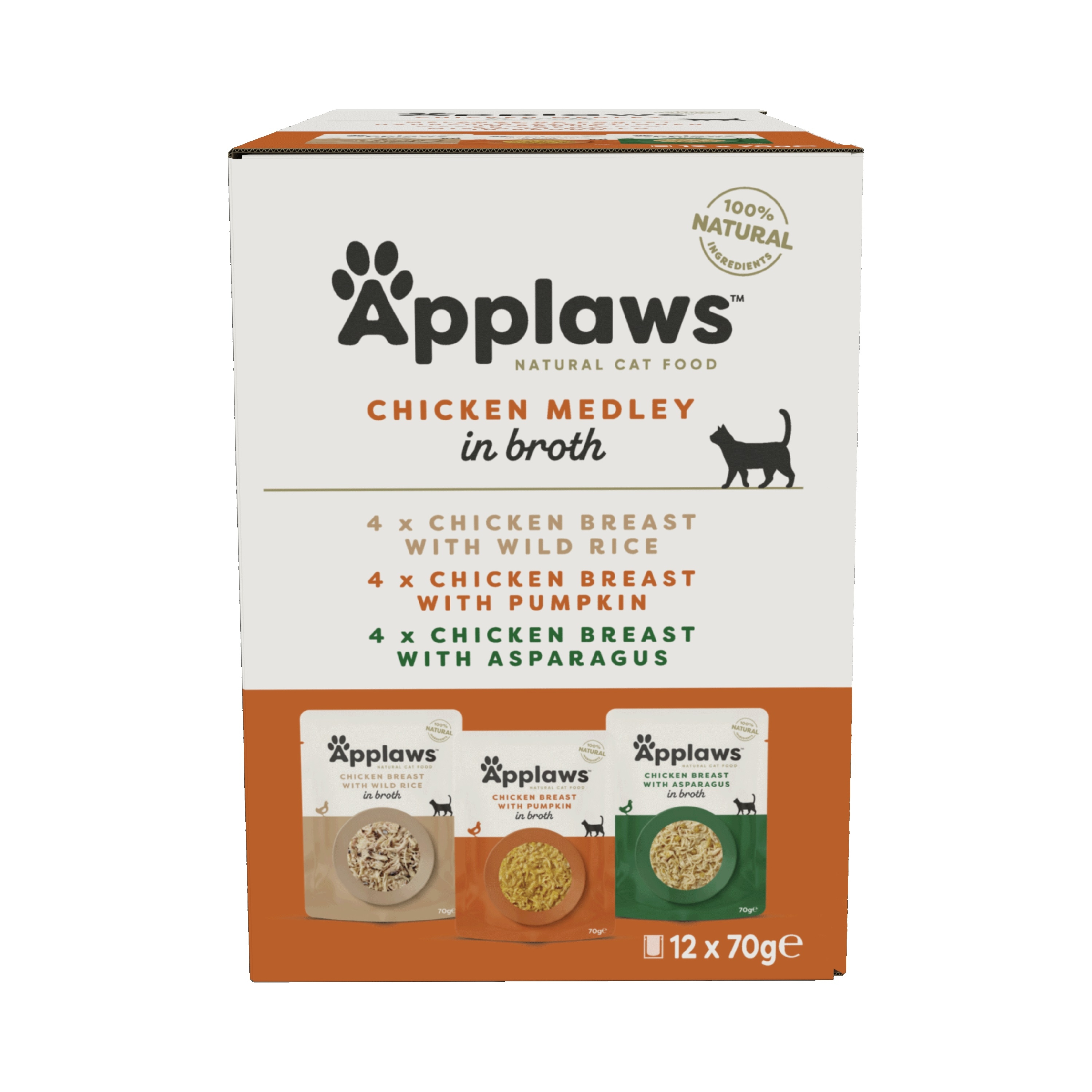 Applaws kaķu mitrā barība paciņā vistas izlase buljonā 70g N12 - Produkta attēls 