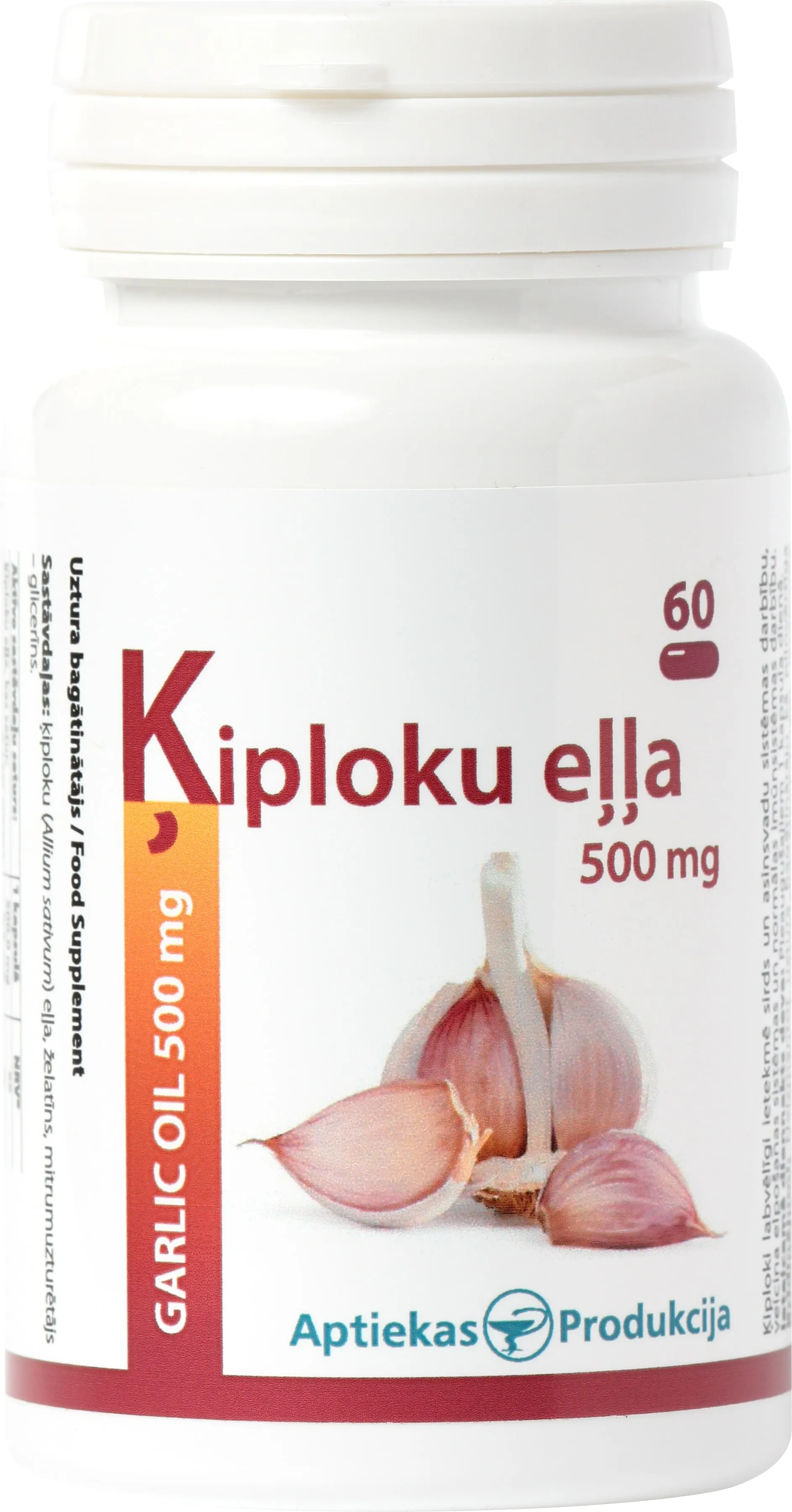 AP Ķiploku eļļa kapsulas, 500mg, 60gab - Produkta attēls 