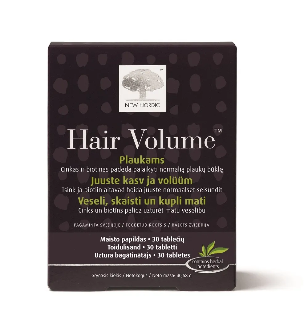 NEW NORDIC Hair Volume tabletes, 30 gab. - Produkta attēls 