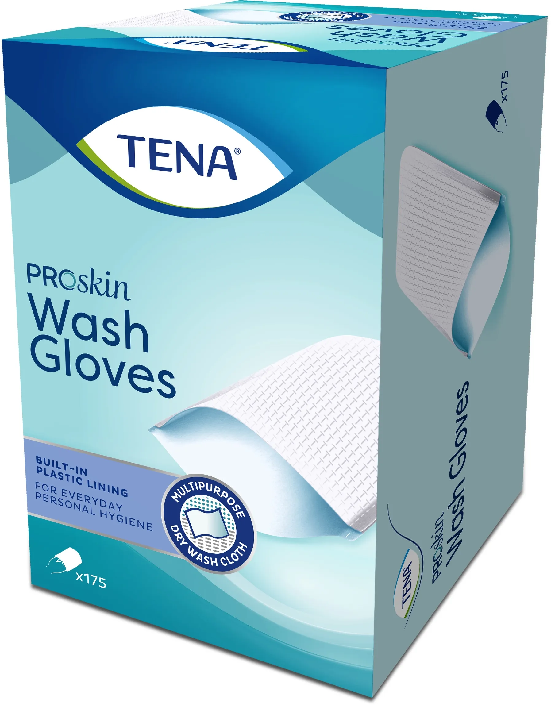 TENA Wash Gloves ProSkin mazgāšanas cimdi, 175 gab. - Produkta attēls 