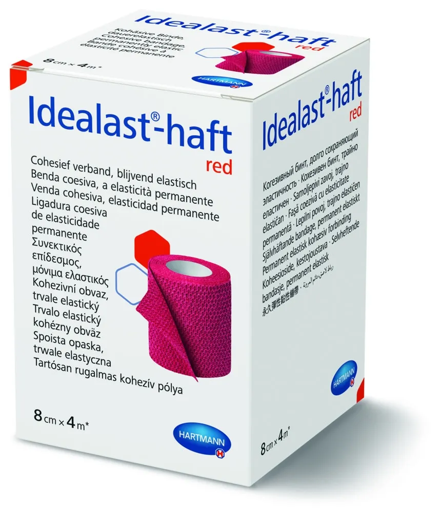 IDEALAST-HAFT elastīga saite (sarkana), 8 cm x 4 m - Produkta attēls 