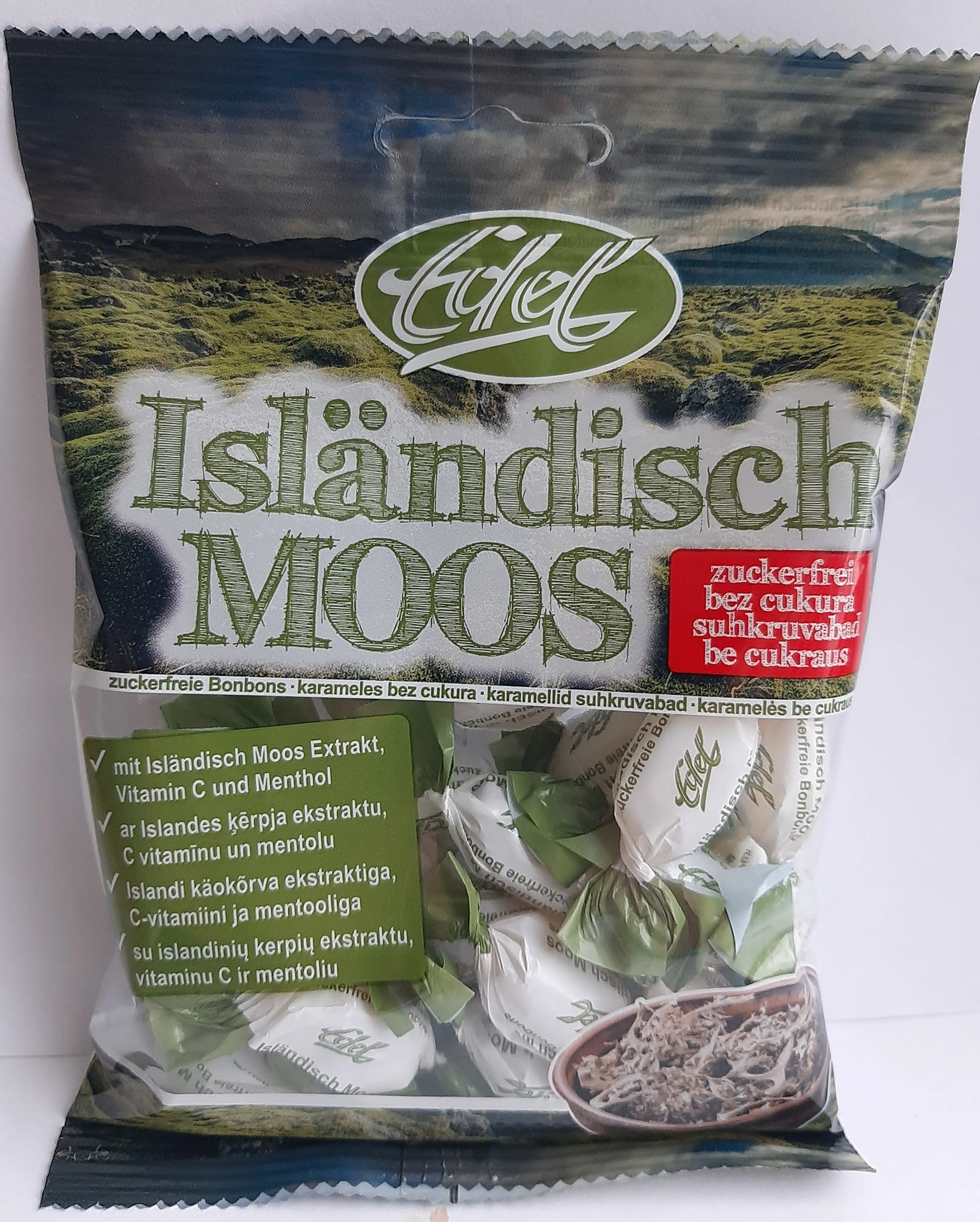EDEL Islandes ķērpja konfektes bez cukura, 70 g - Produkta attēls 