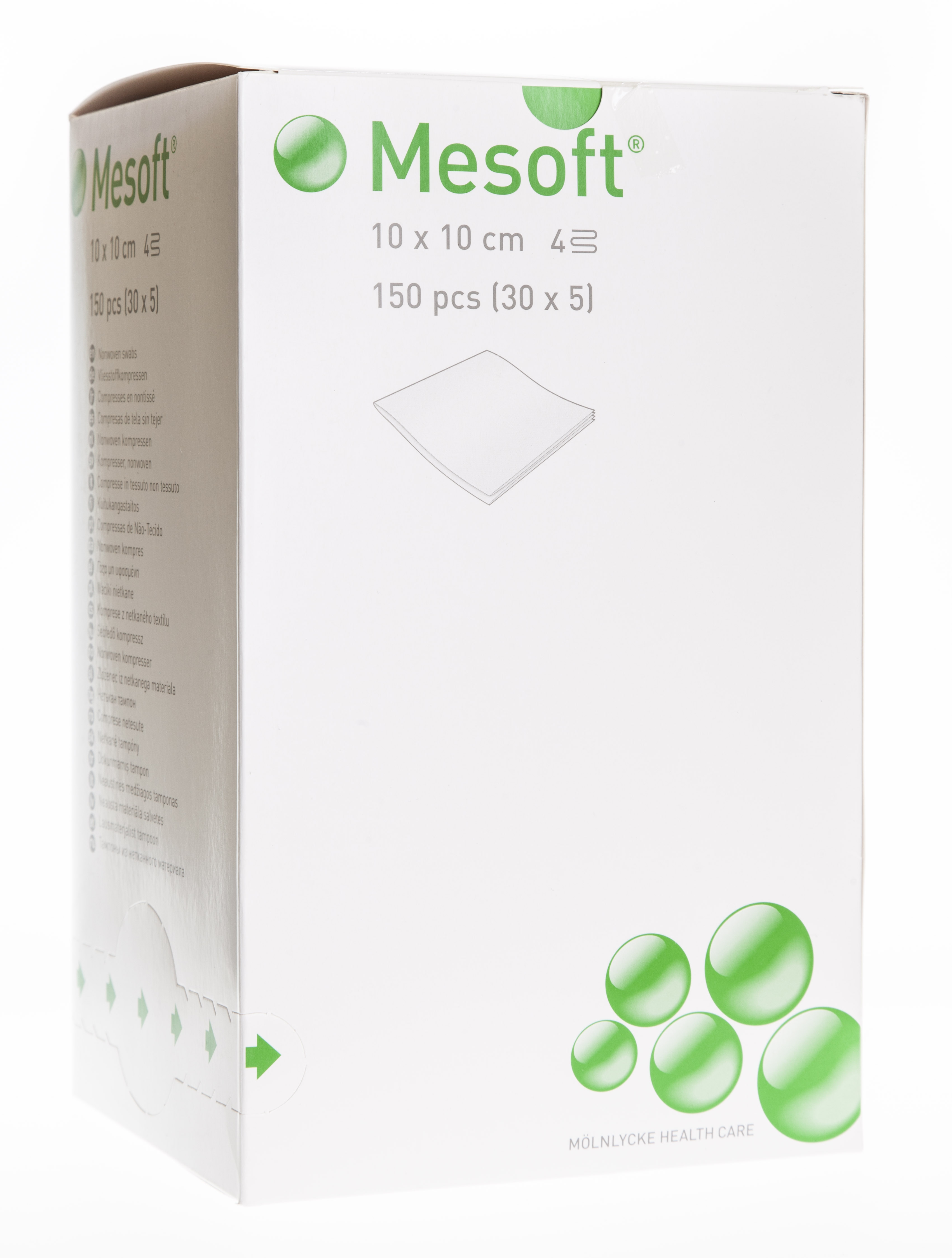 MESOFT salvetes 10 x 10cm, sterilas, 150 gab. - Produkta attēls 