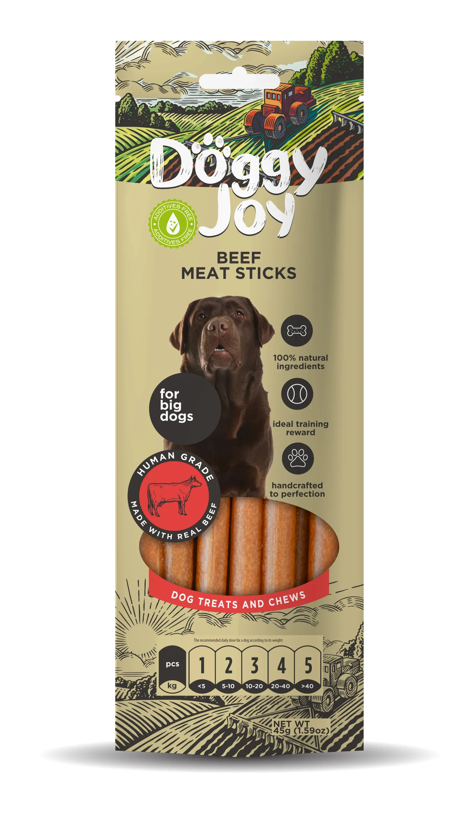 DOGGY JOY LIELLOPA GAĻAS DESIŅAS SUŅIEM 45G - Produkta attēls 