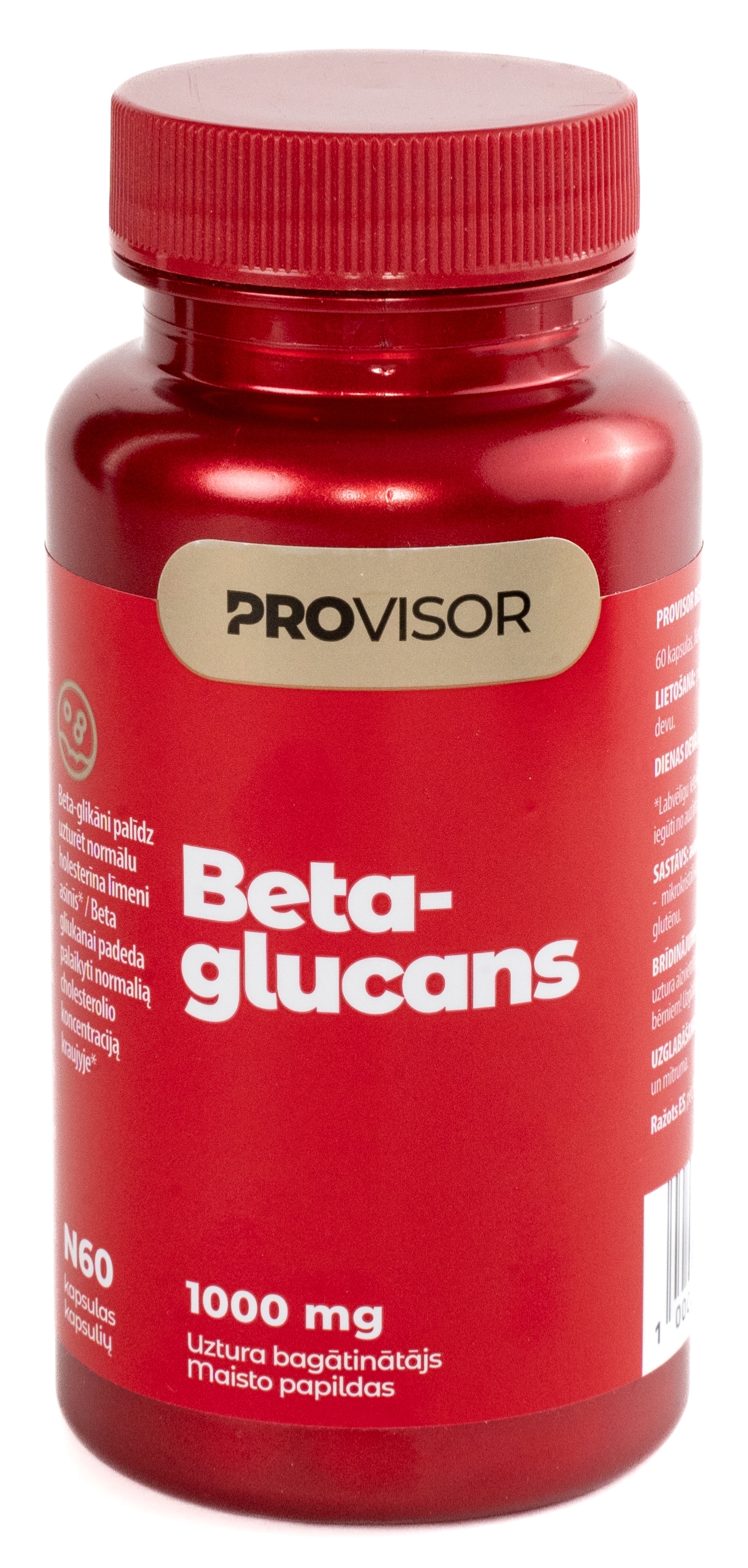 PROVISOR Beta Glucan 1000 mg kapsulas, 60 gab - Produkta attēls 