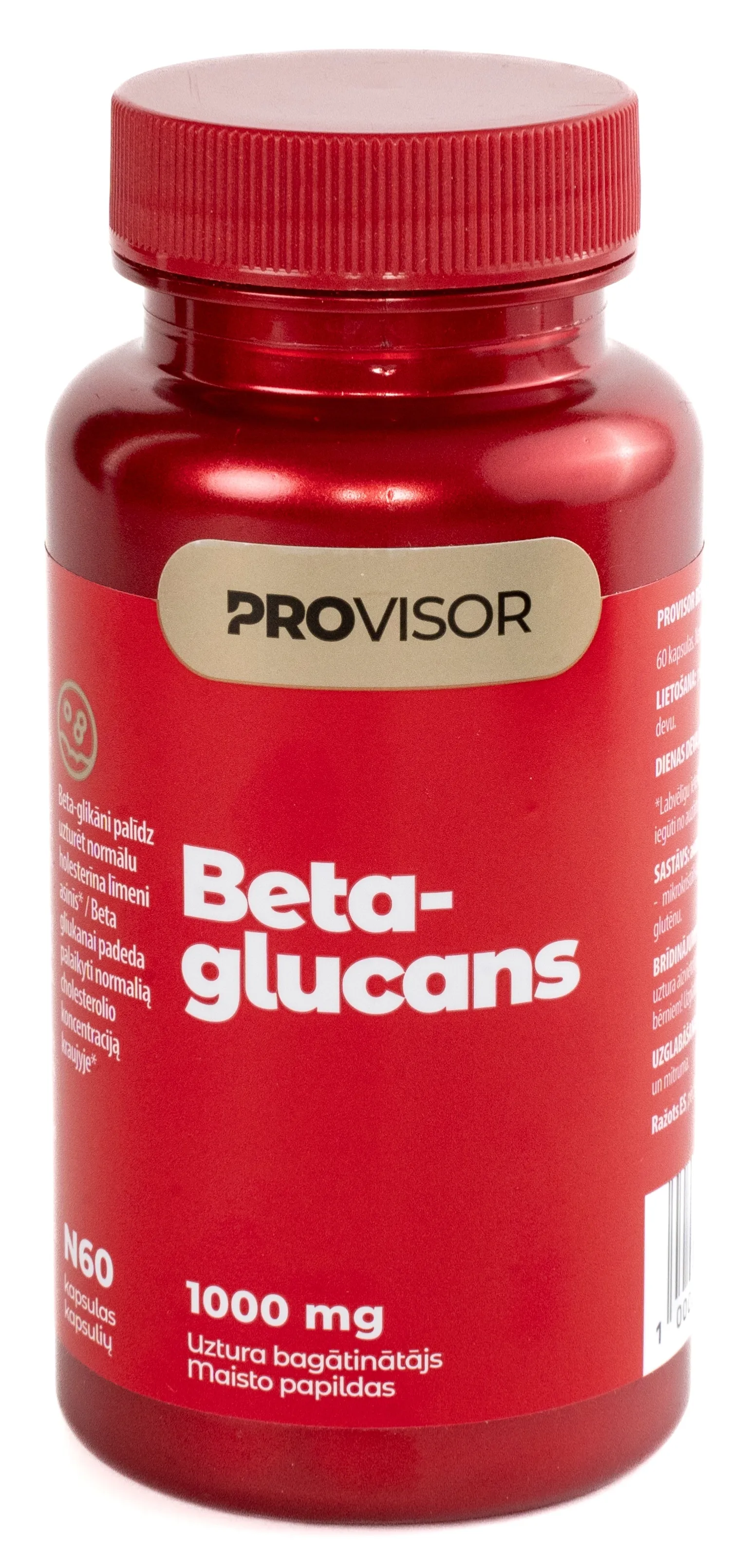 PROVISOR Beta Glucan 1000 mg kapsulas, 60 gab - Produkta attēls 