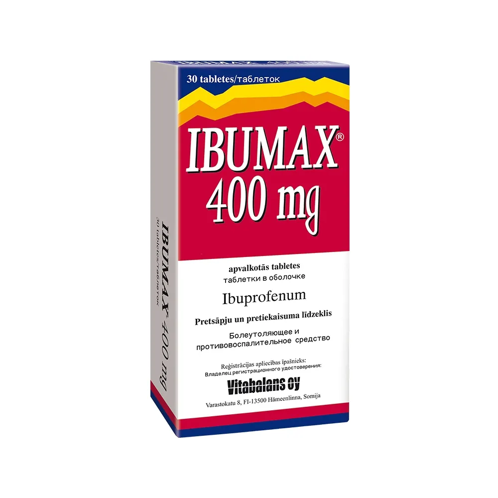 IBUMAX 400 mg tabletes (blist.), 30 gab. - Produkta attēls 