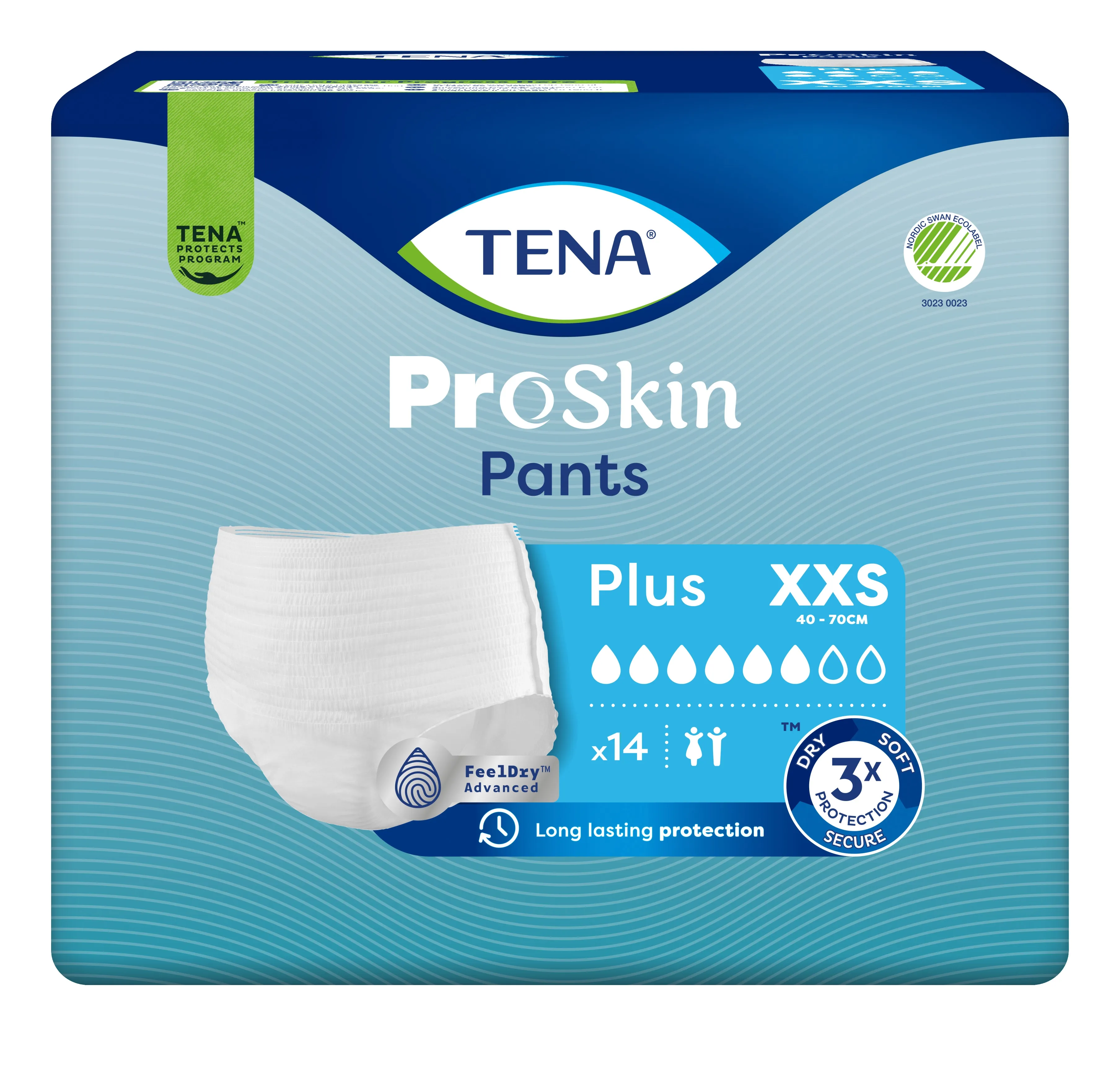 TENA Pants Plus biksītes XXS izmērs, 14 gab. - Produkta attēls 