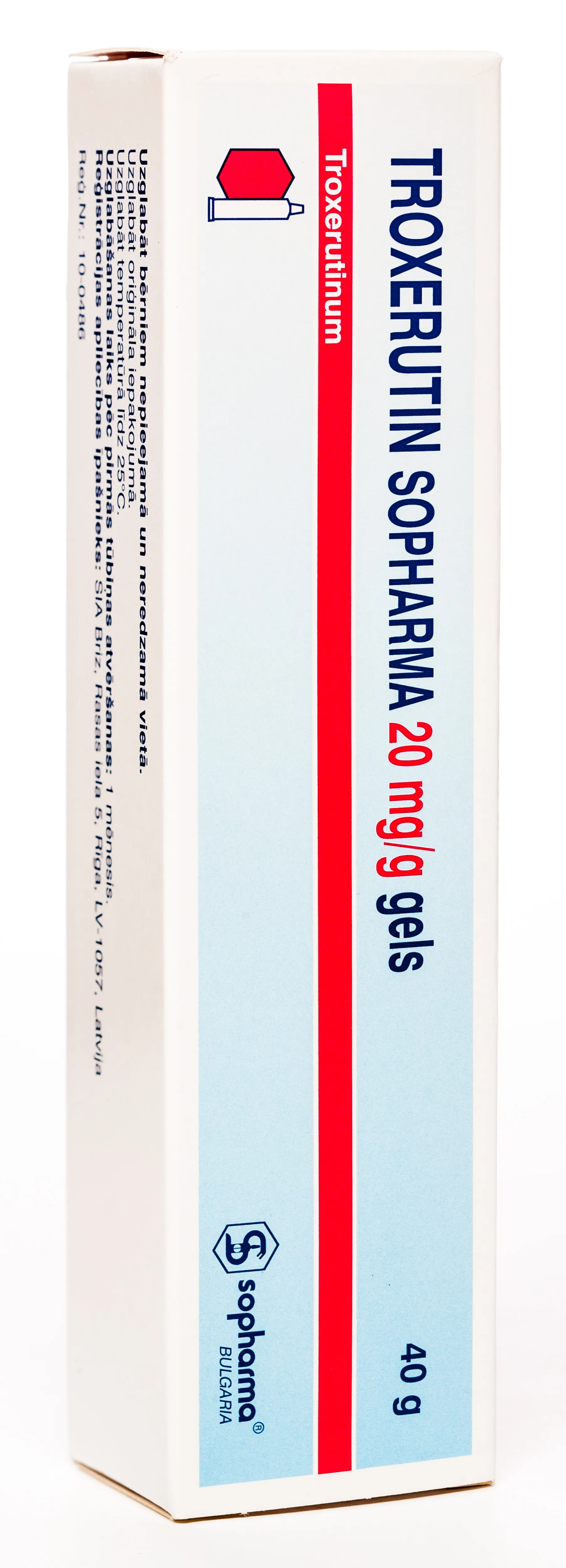 TROXERUTIN SOPHARMA 2% GELS 40G - Produkta attēls 