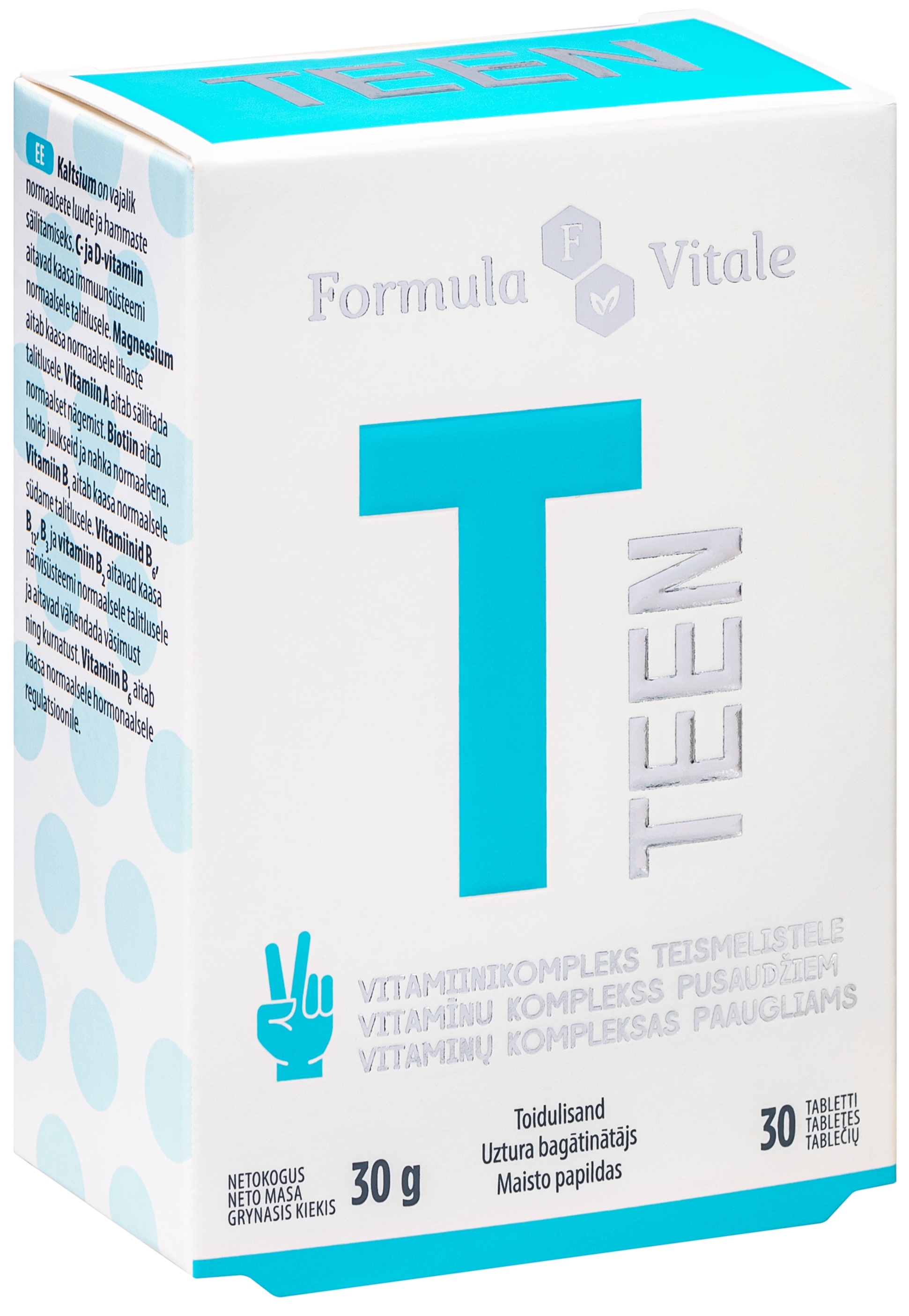 FORMULA VITALE TEEN tabletes, 30 gab. - Produkta attēls 