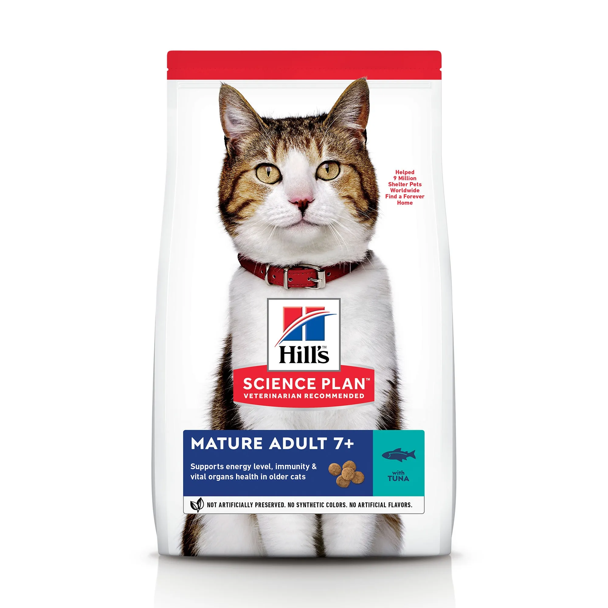 Hills kaķu sausā barība 7+ tuncis 1.5kg - Produkta attēls 
