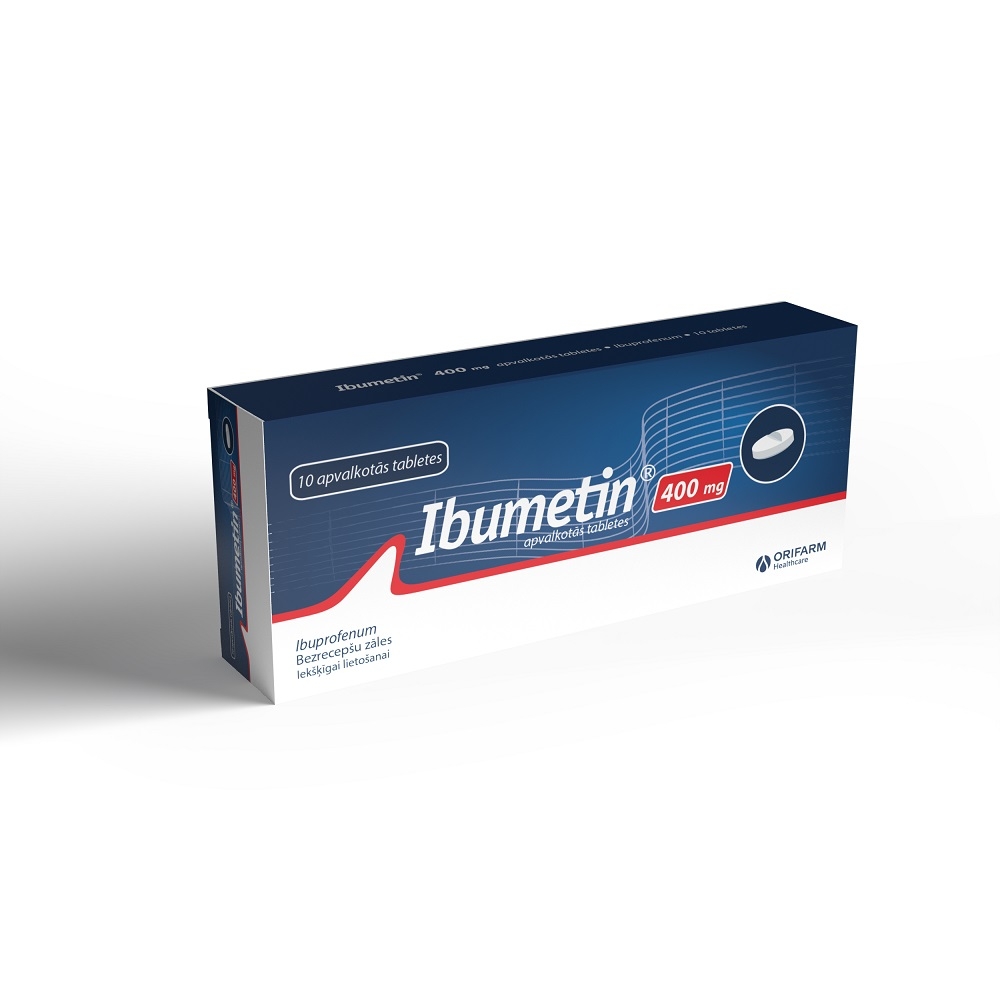 IBUMETIN® 400 mg apvalkotās tabletes, 10 gab - Produkta attēls 