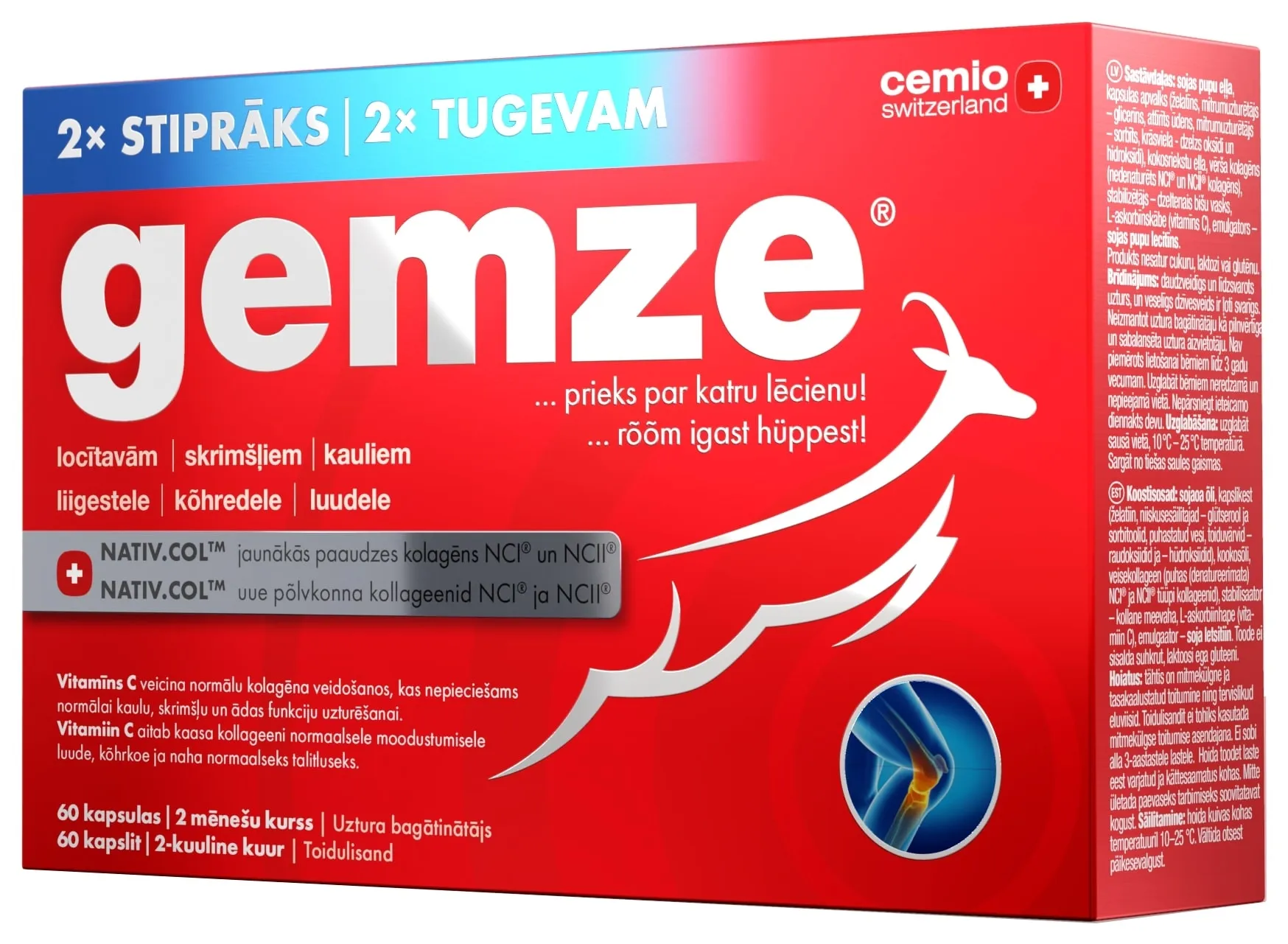 CEMIO GEMZE 2x stiprāks, 60 gab - Produkta attēls 