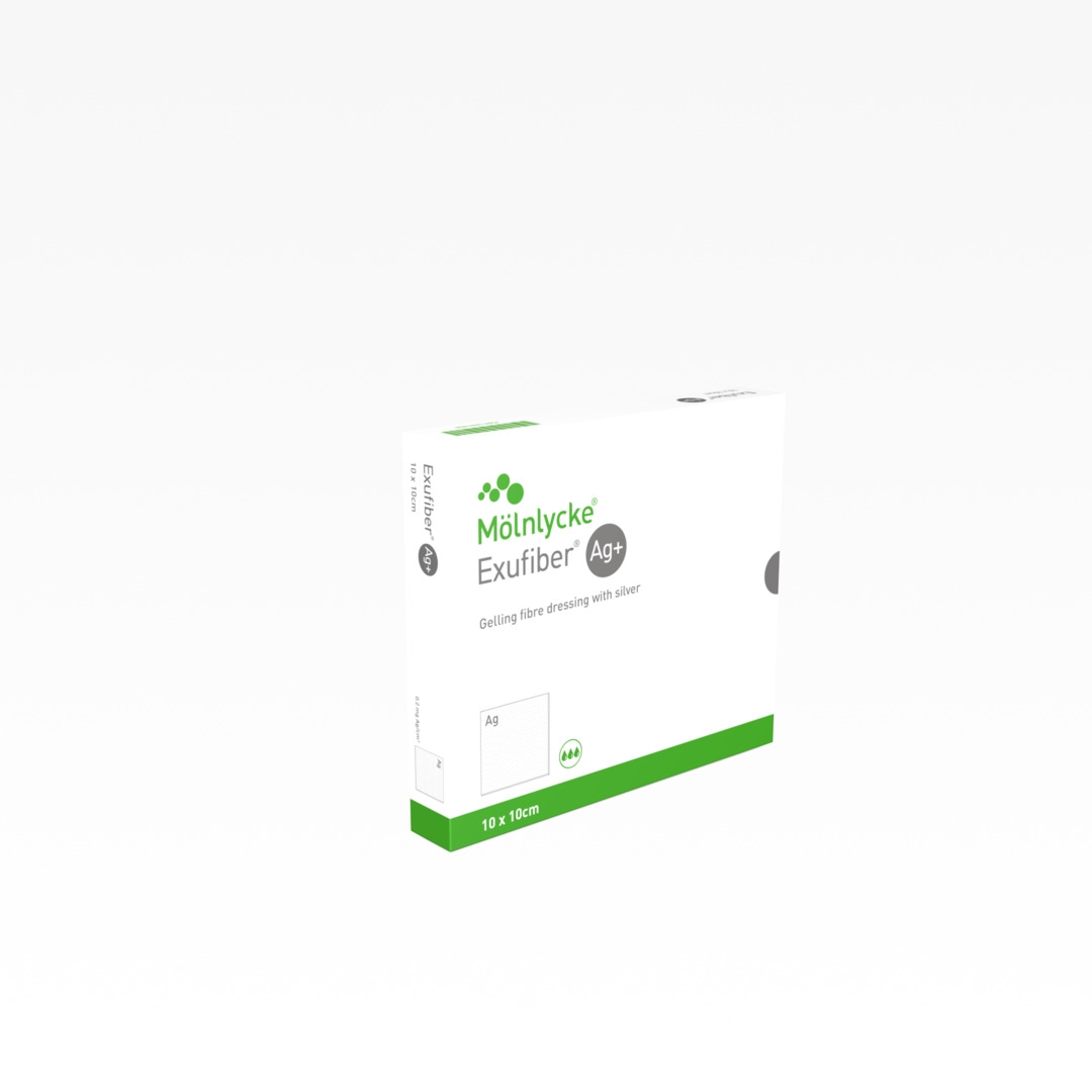 EXUFIBER Ag+ 10 x 10cm pārsējs, 10 gab. - Produkta attēls 