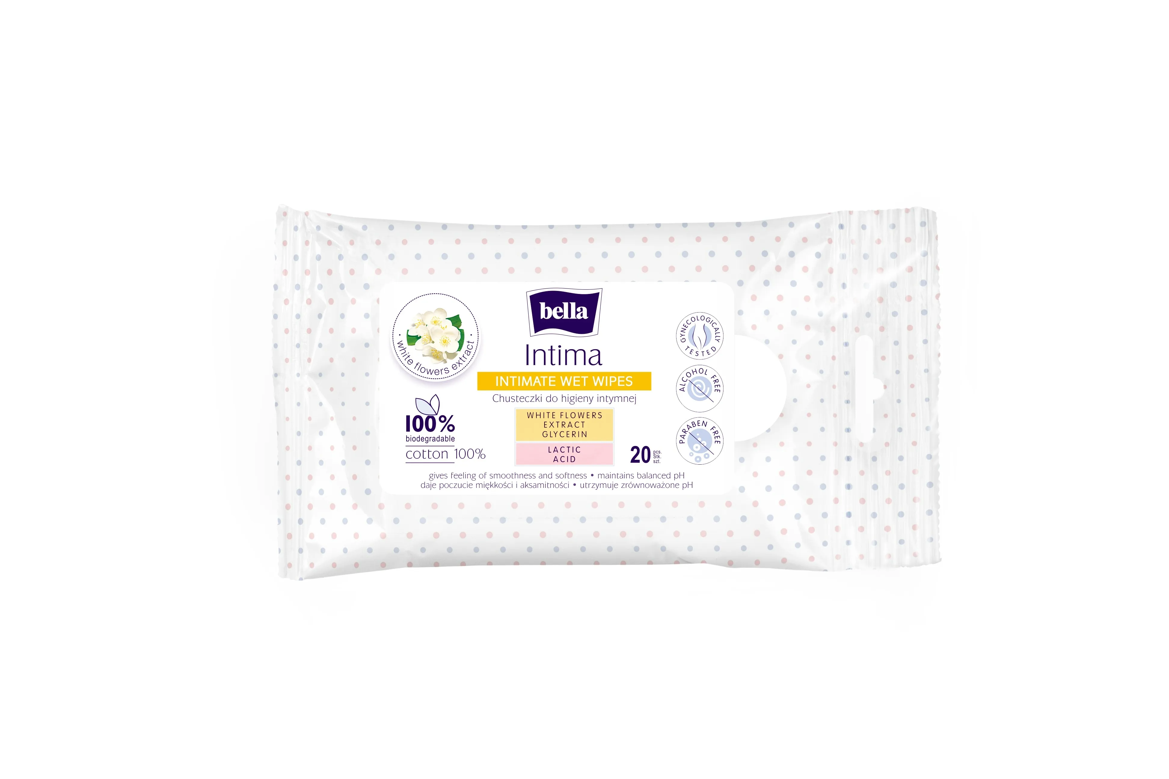 BELLA INTIMA mitrās salvetes intīmai higiēnai, 20 gab. - Produkta attēls 