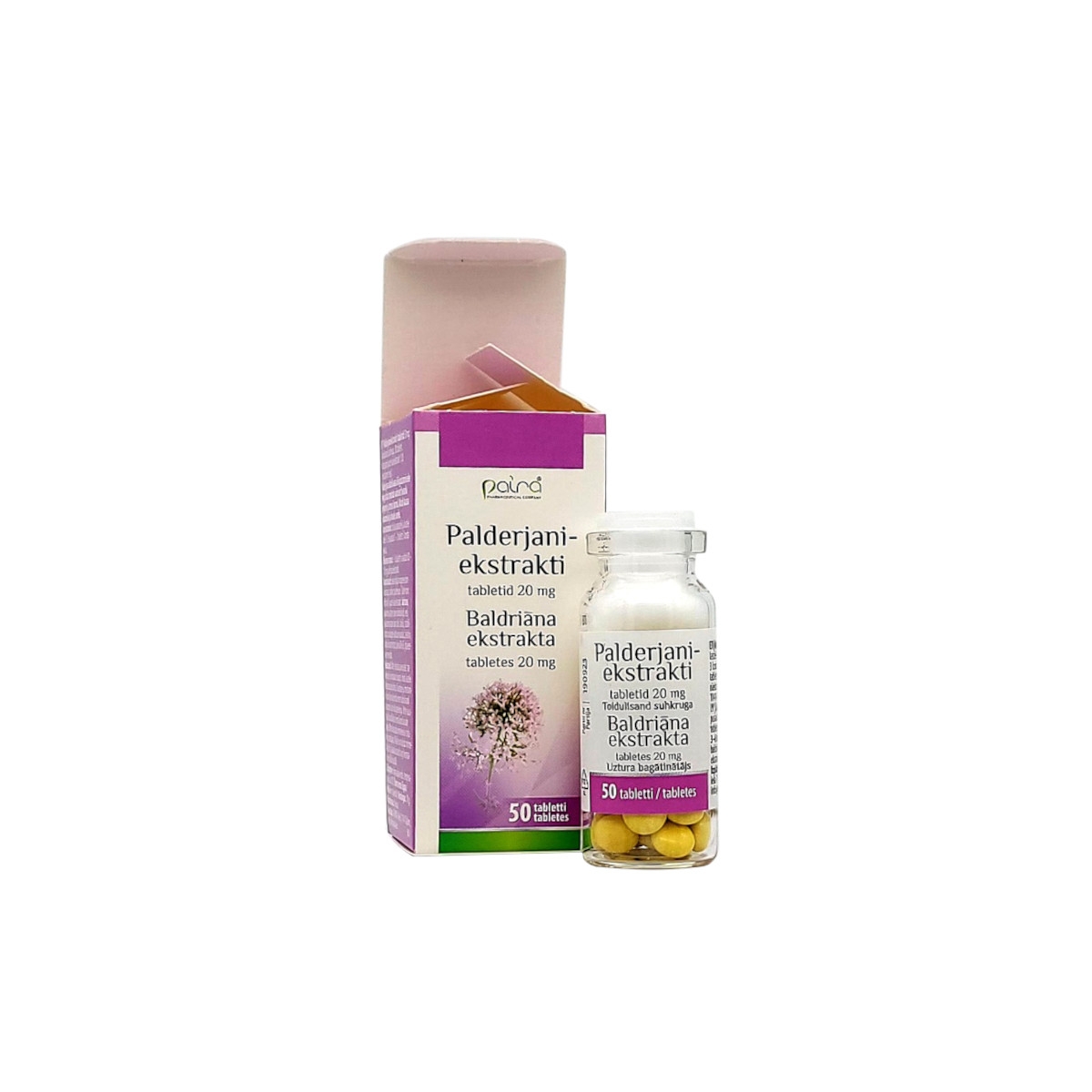 Baldriāna ekstrakta 20 mg, 50 tabletes - Produkta attēls 