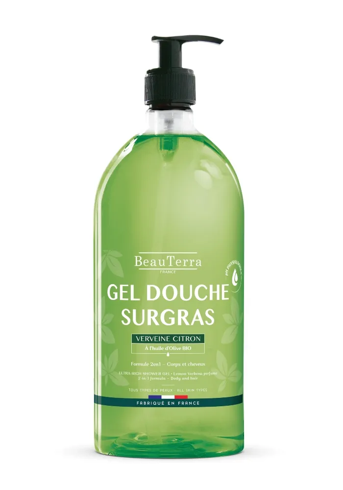 BEAUTERRA citronu-verbēnas dušas gēls ar olīveļļu, 1 l - Produkta attēls 