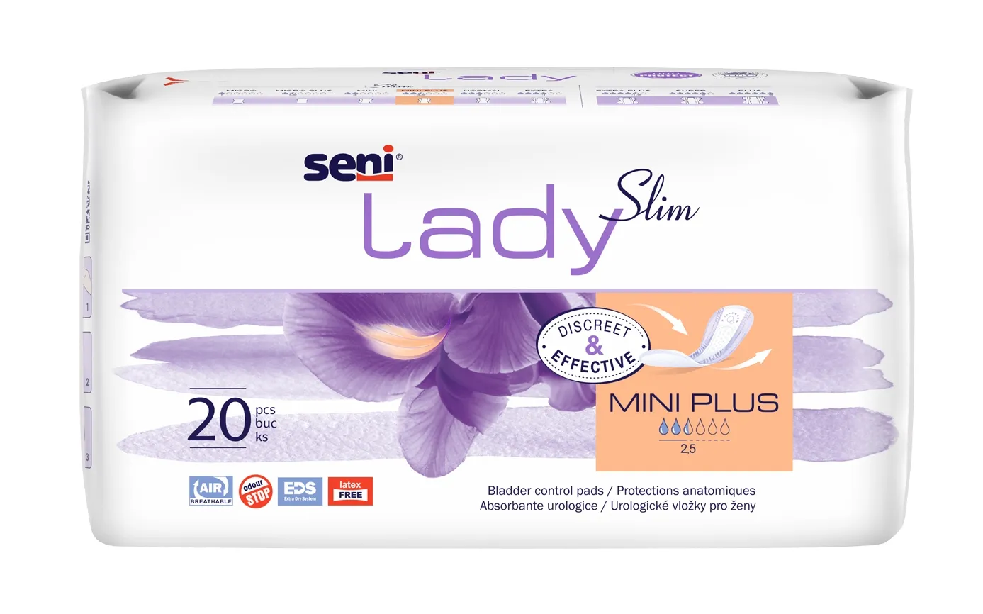 SENI LADY Slim Mini Plus uroloģiskie ieliktņi, 20 gab. - Produkta attēls 