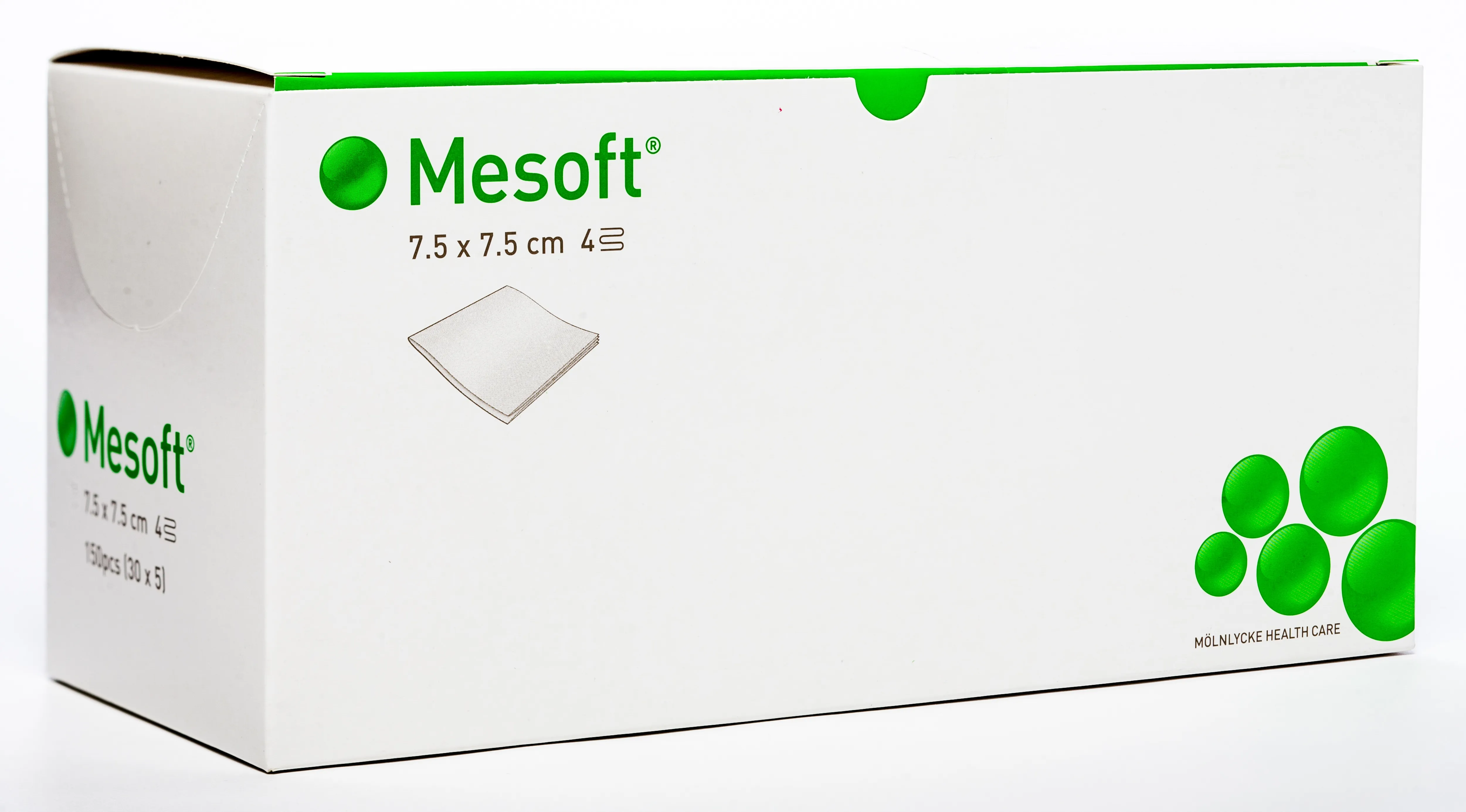 MESOFT salvetes 7,5 x 7,5cm, sterilas, 150 gab. - Produkta attēls 