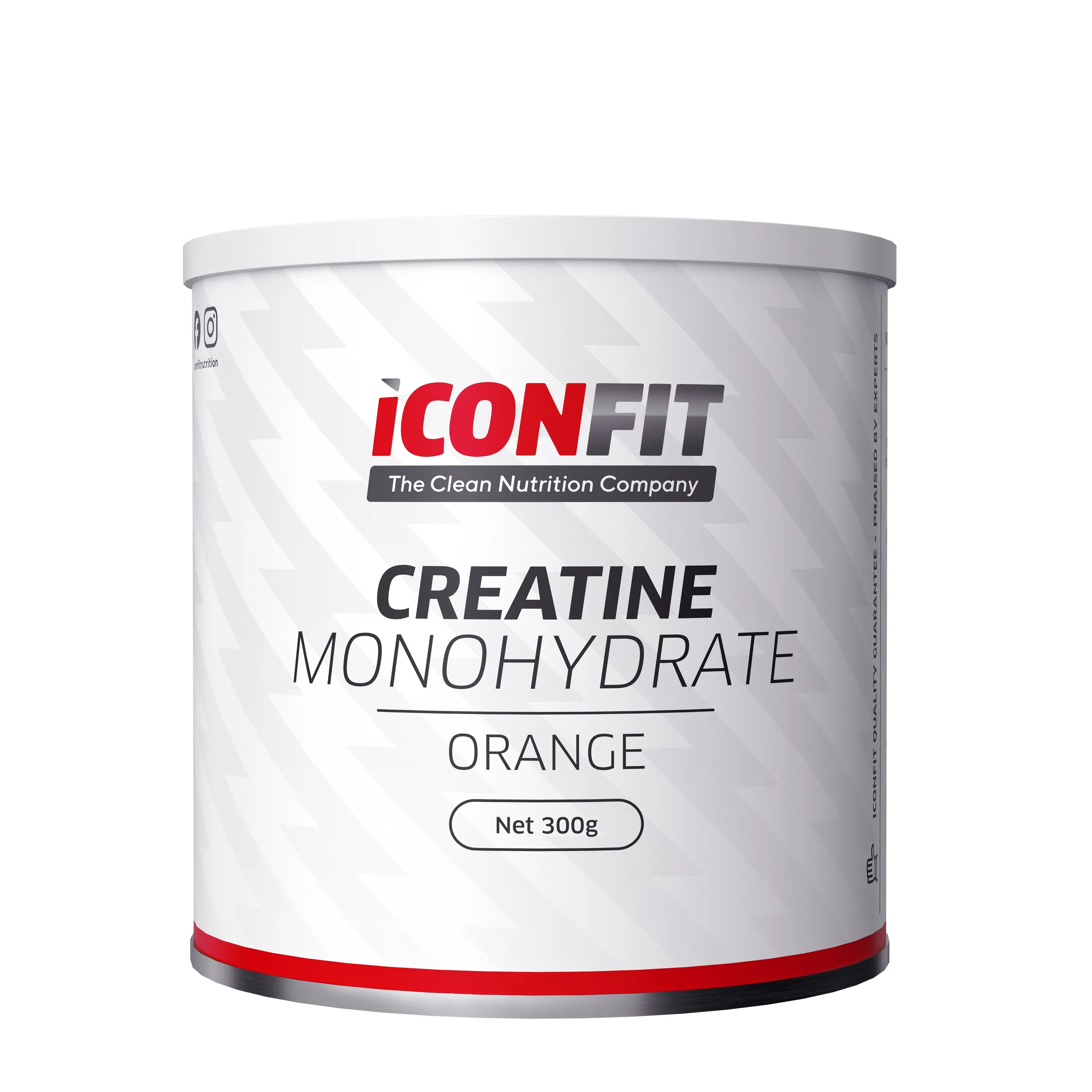 ICONFIT kreatīna monohidrāts (ar apelsīnu garšu) pulveris, 300 g. - Produkta attēls 