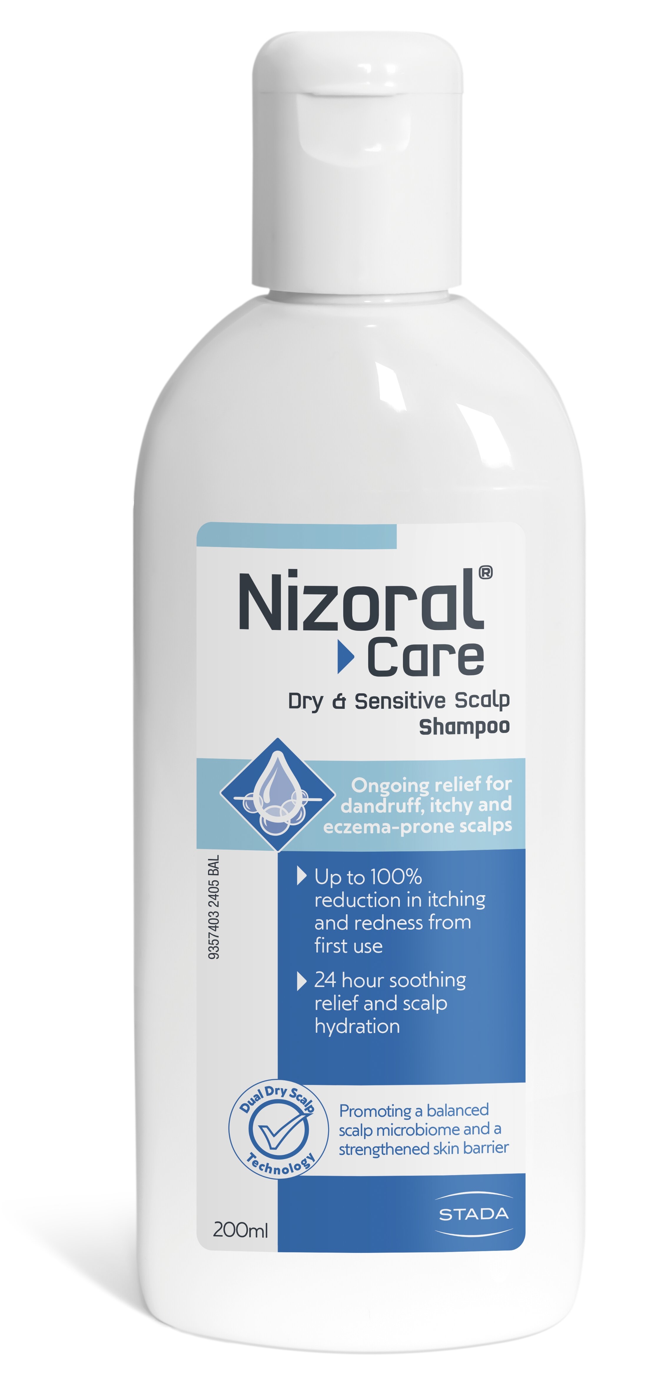NIZORAL Care šampūns sausai jutīgai galvas ādai, 200 ml - Produkta attēls 