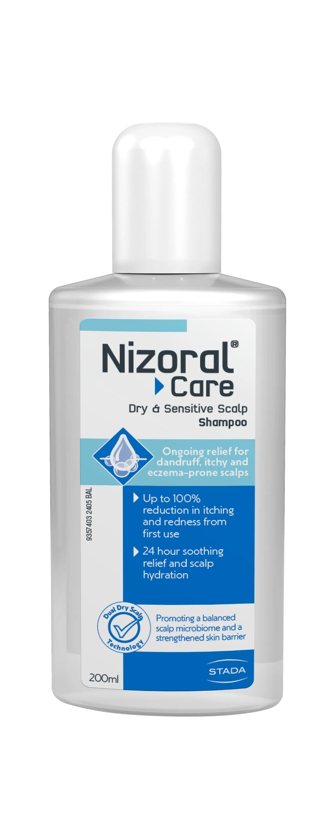 NIZORAL Care šampūns sausai jutīgai galvas ādai, 200 ml - Produkta attēls 