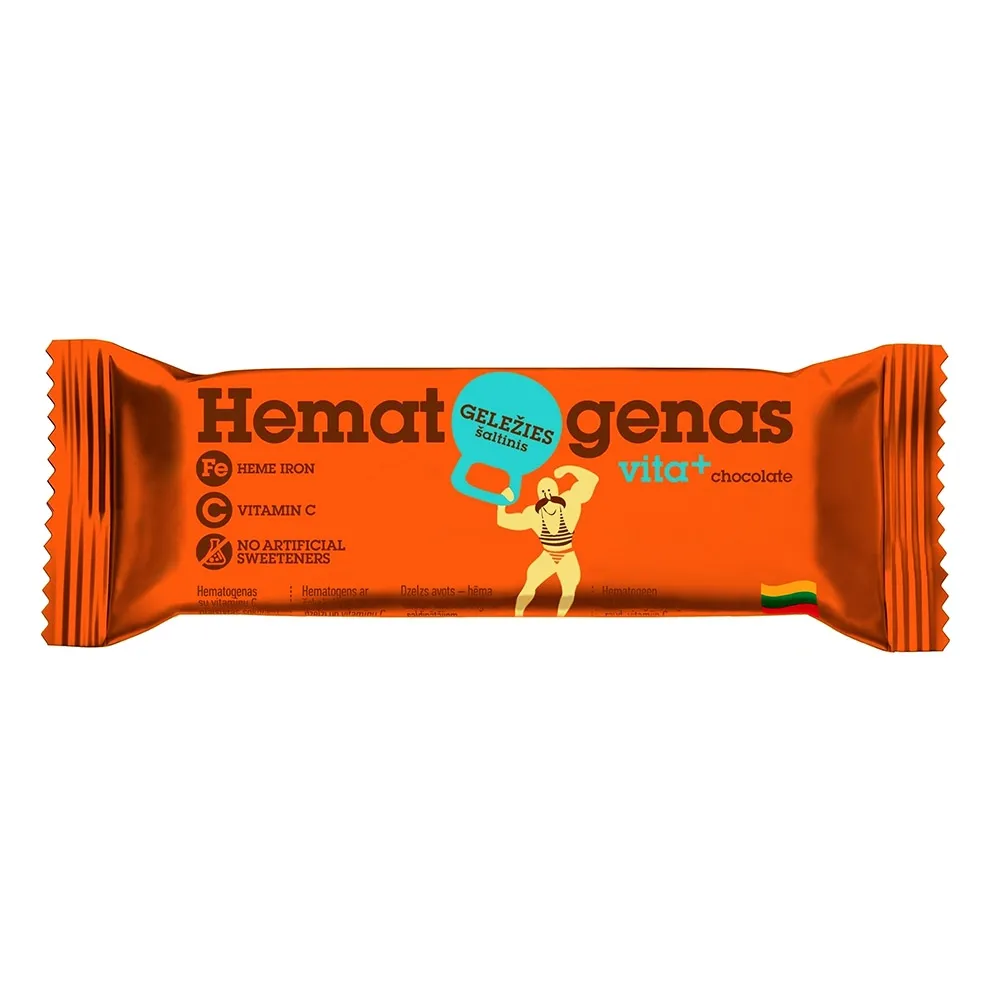 HEMATOGENAS Vita+ hematogens šokolādes glazūrā, 50 g - Produkta attēls 