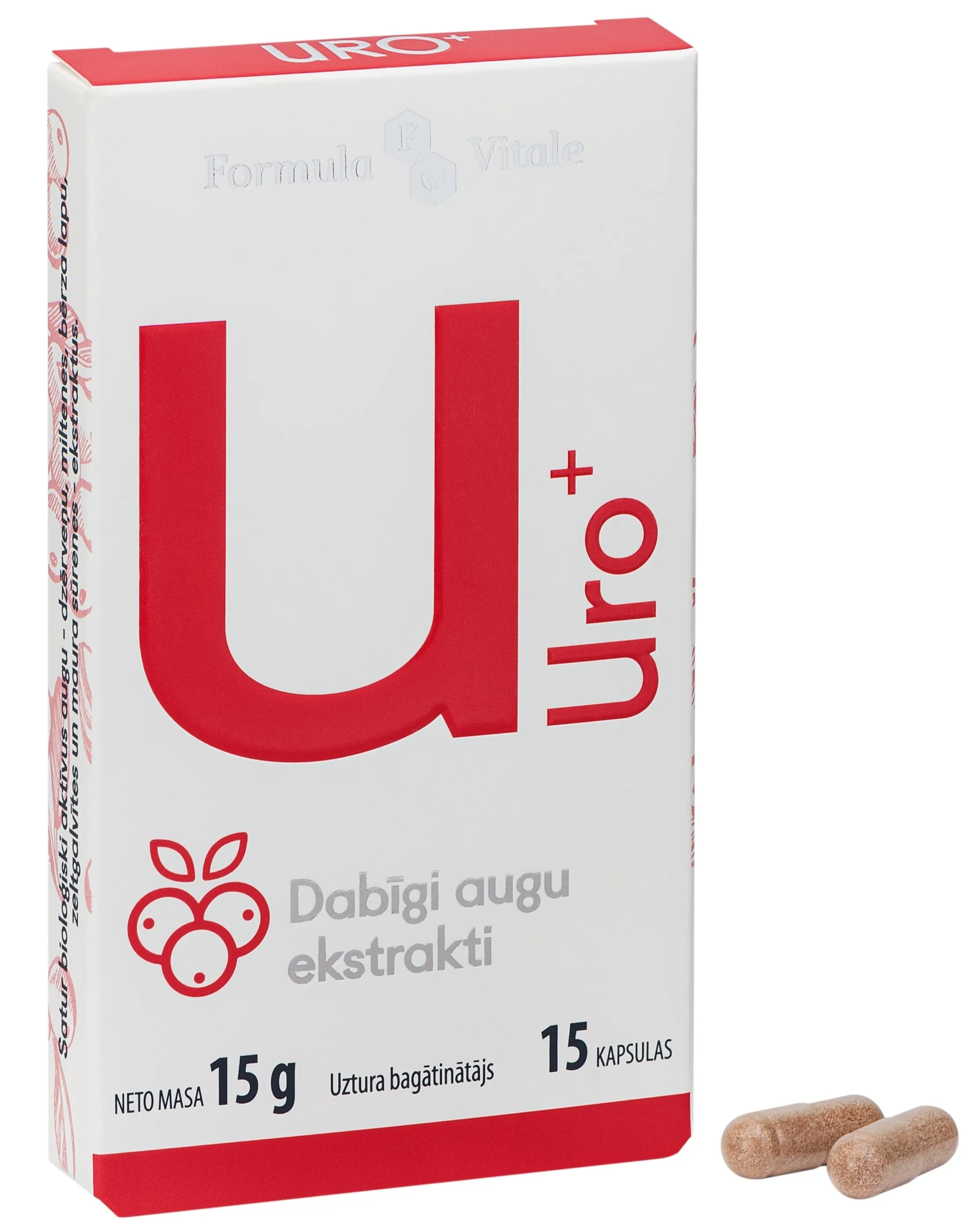 FORMULA VITALE Uro kapslas, 15 gab. - Produkta attēls 
