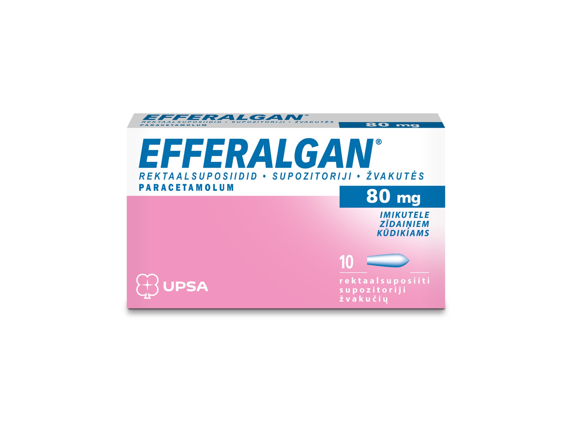 EFFERALGAN (paracetamol) supp 80 mg, 10 gab. - Produkta attēls 