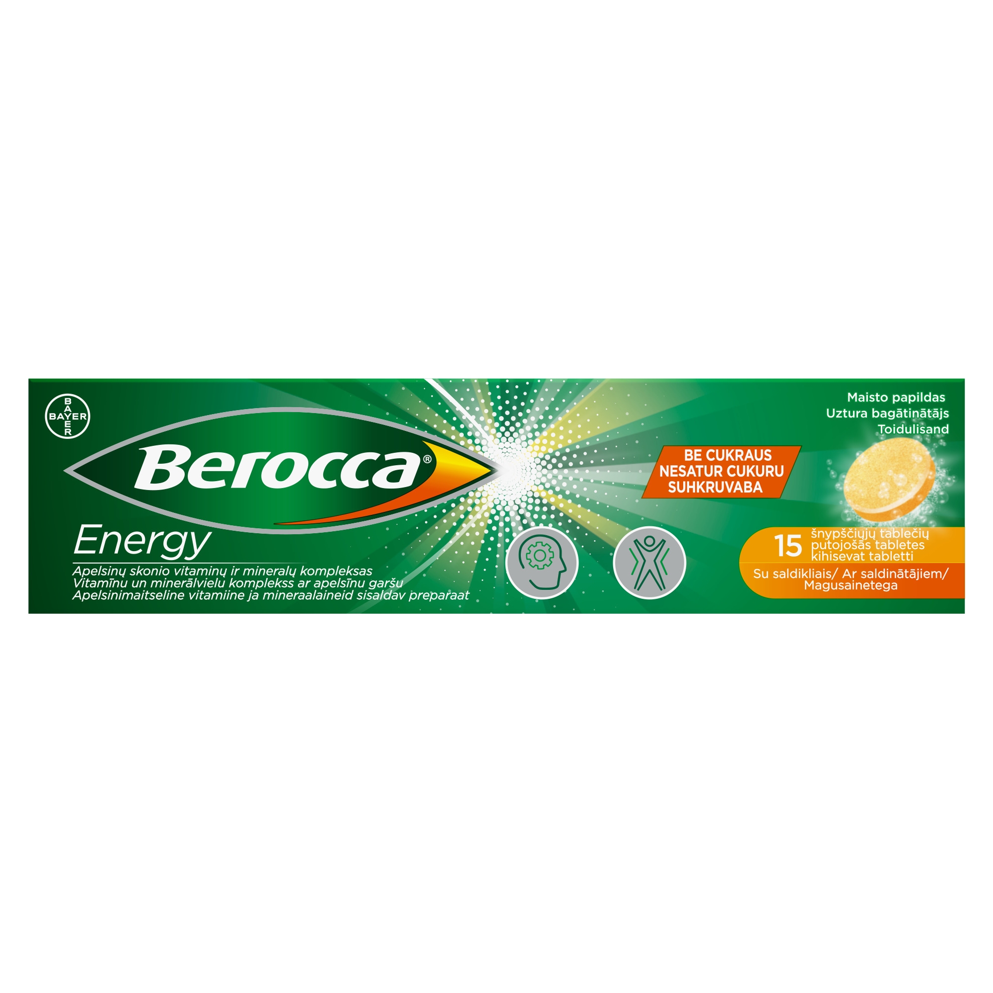 BEROCCA Energy putojošās tabletes, 15gab - Produkta attēls 